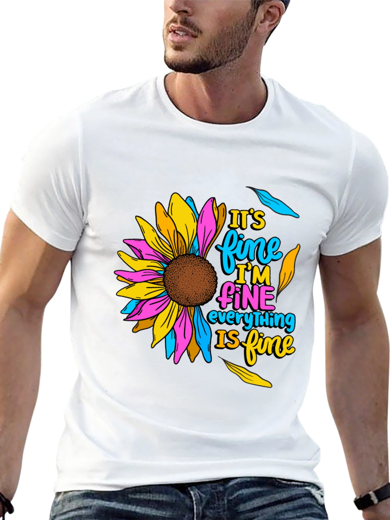 Its Fine Sunflower Graphic T-Shirt
