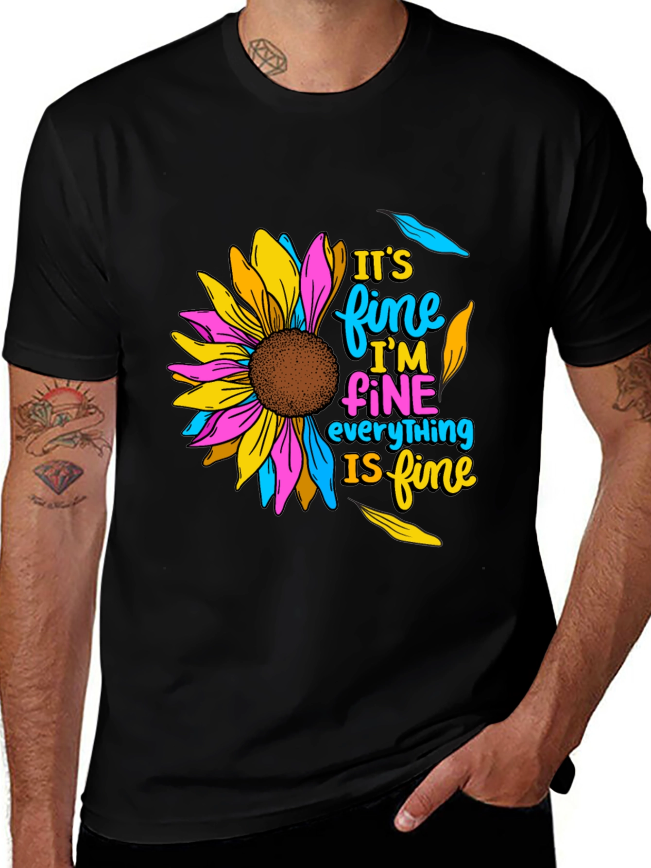 Its Fine Sunflower Graphic T-Shirt