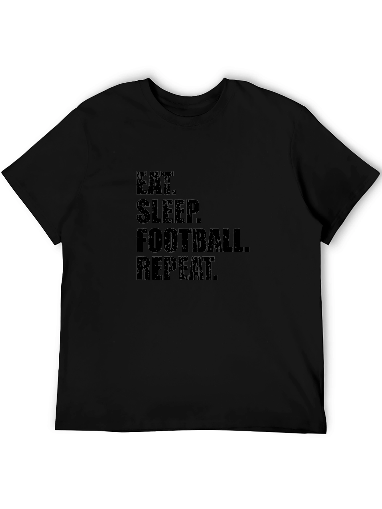 Eat Sleep Football Repeat Black T-Shirt