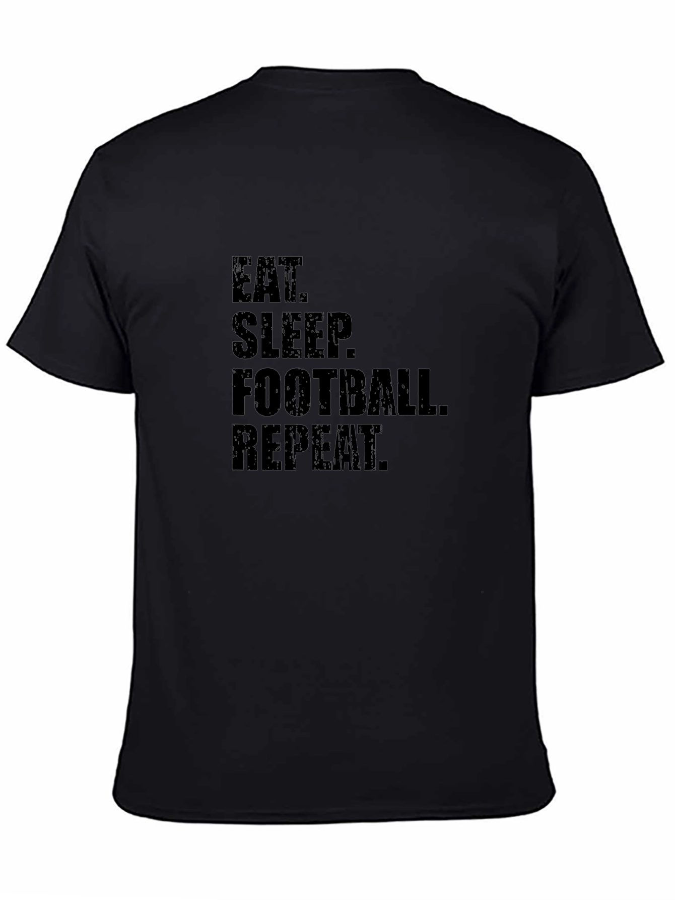 Eat Sleep Football Repeat Black T-Shirt