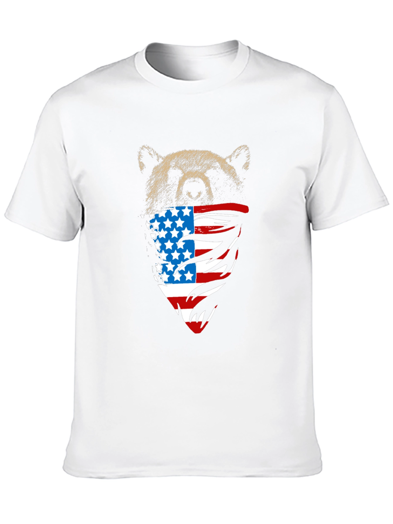 Bear USA Flag Bandana Black T-Shirt