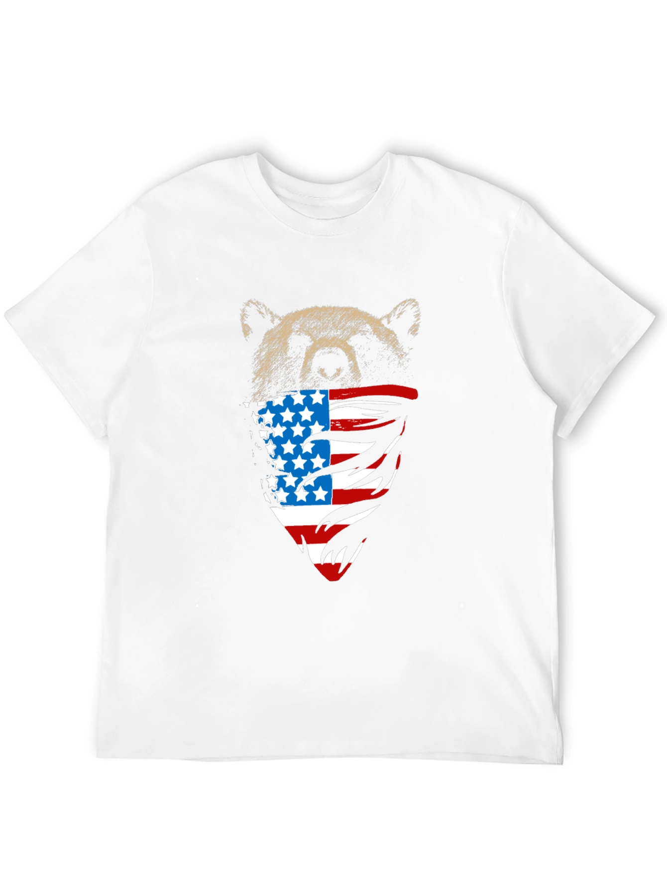 Bear USA Flag Bandana Black T-Shirt