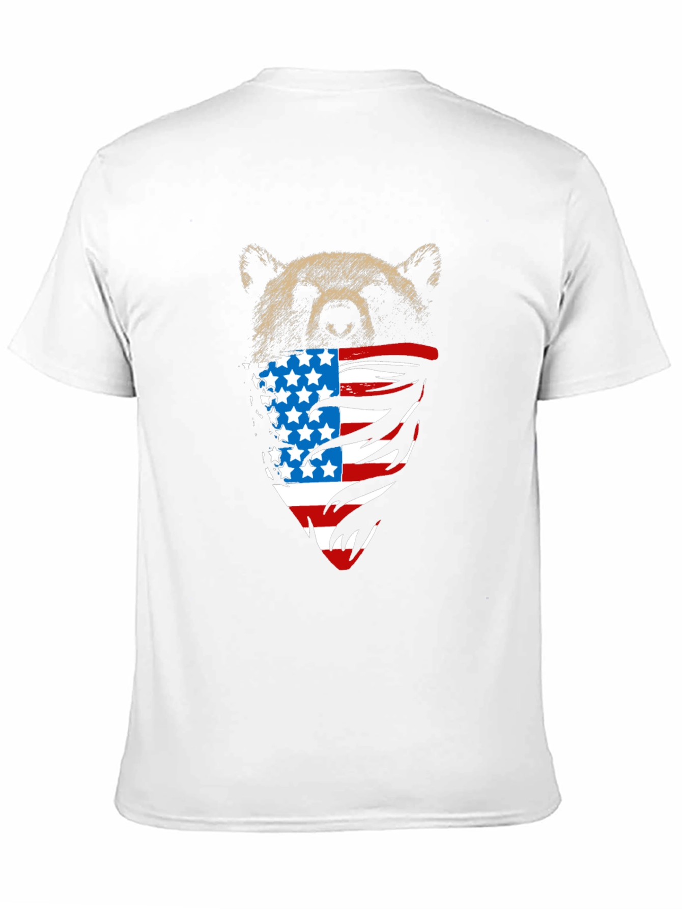 Bear USA Flag Bandana Black T-Shirt