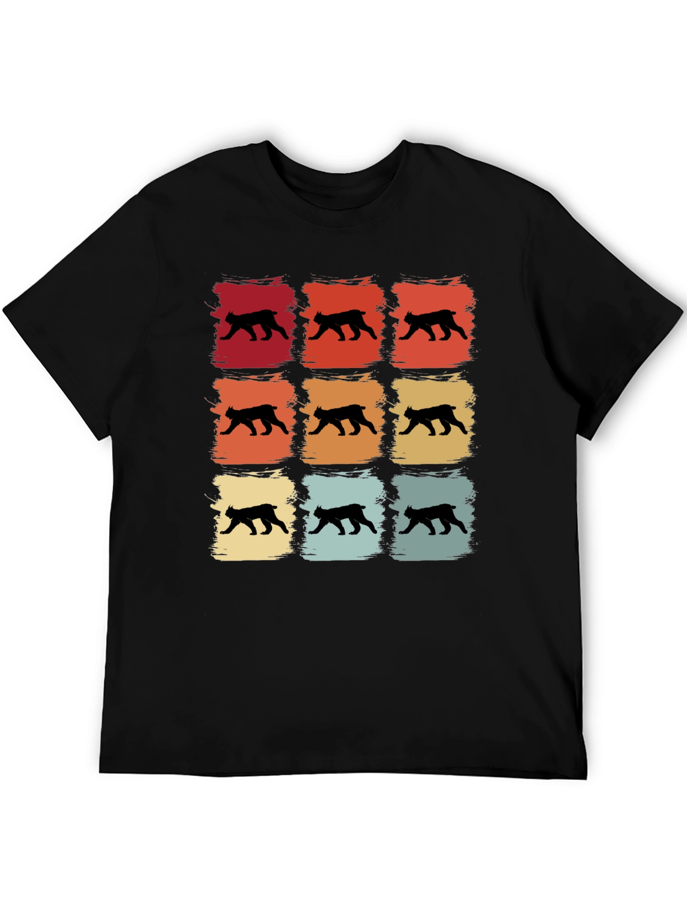 Retro Bobcat Silhouette Graphic T-Shirt
