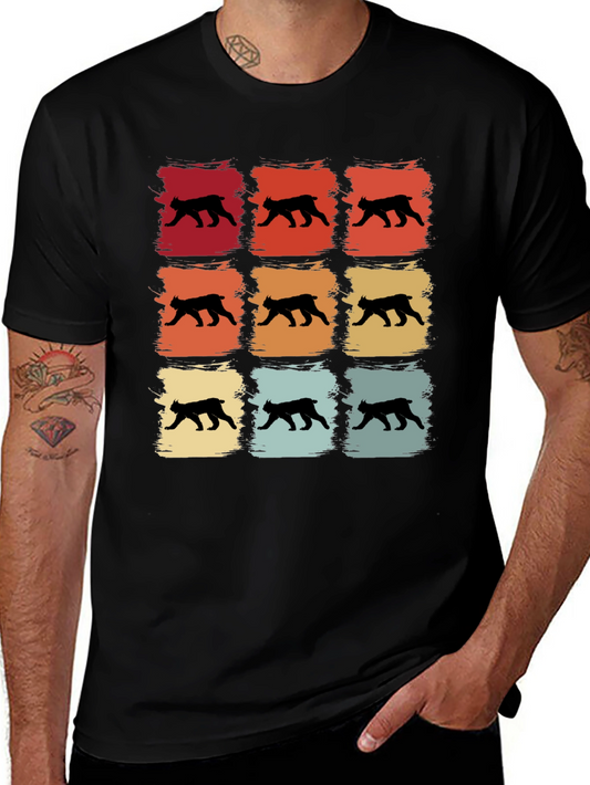 Retro Bobcat Silhouette Graphic T-Shirt