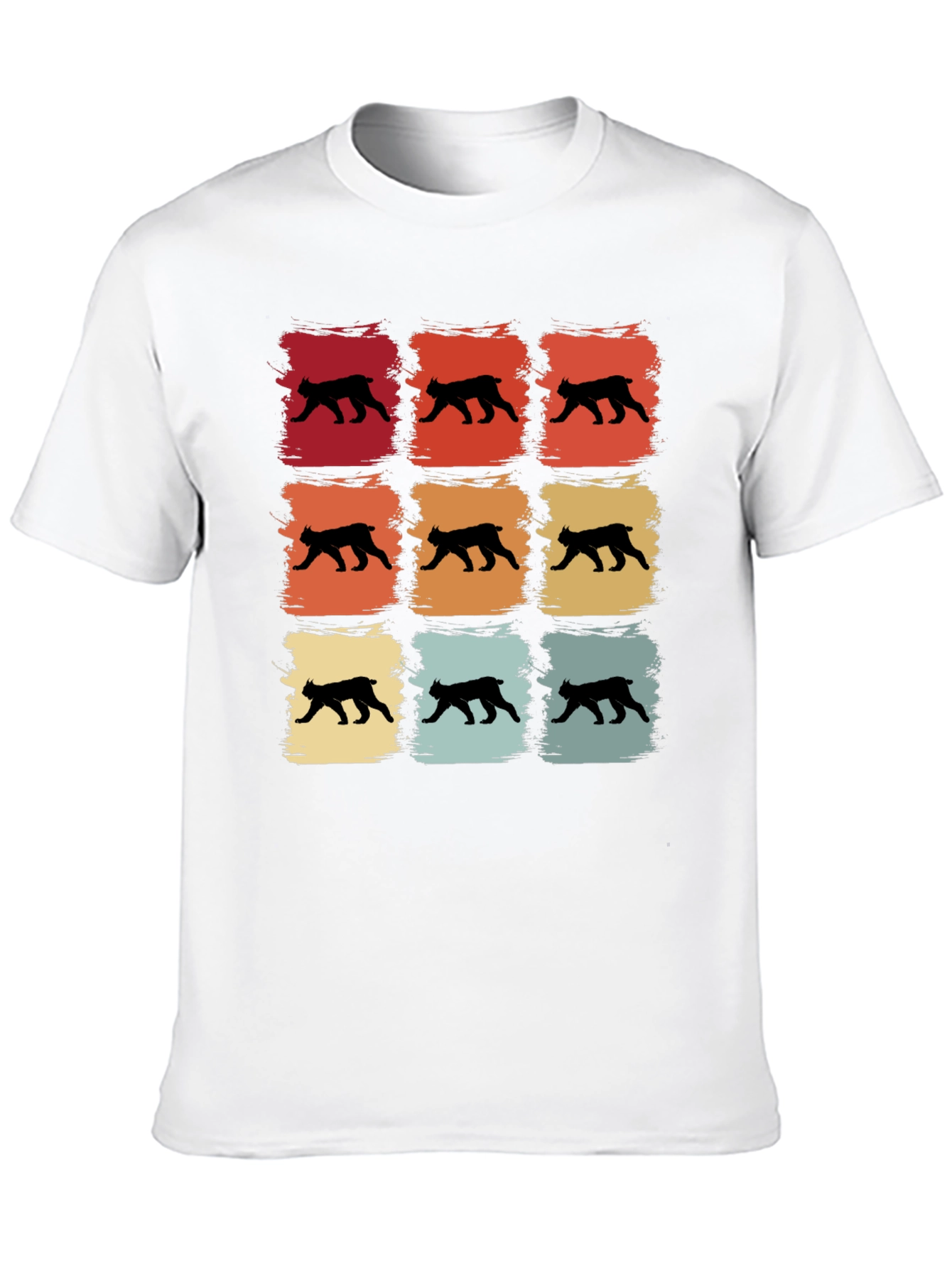 Retro Bobcat Silhouette Graphic T-Shirt