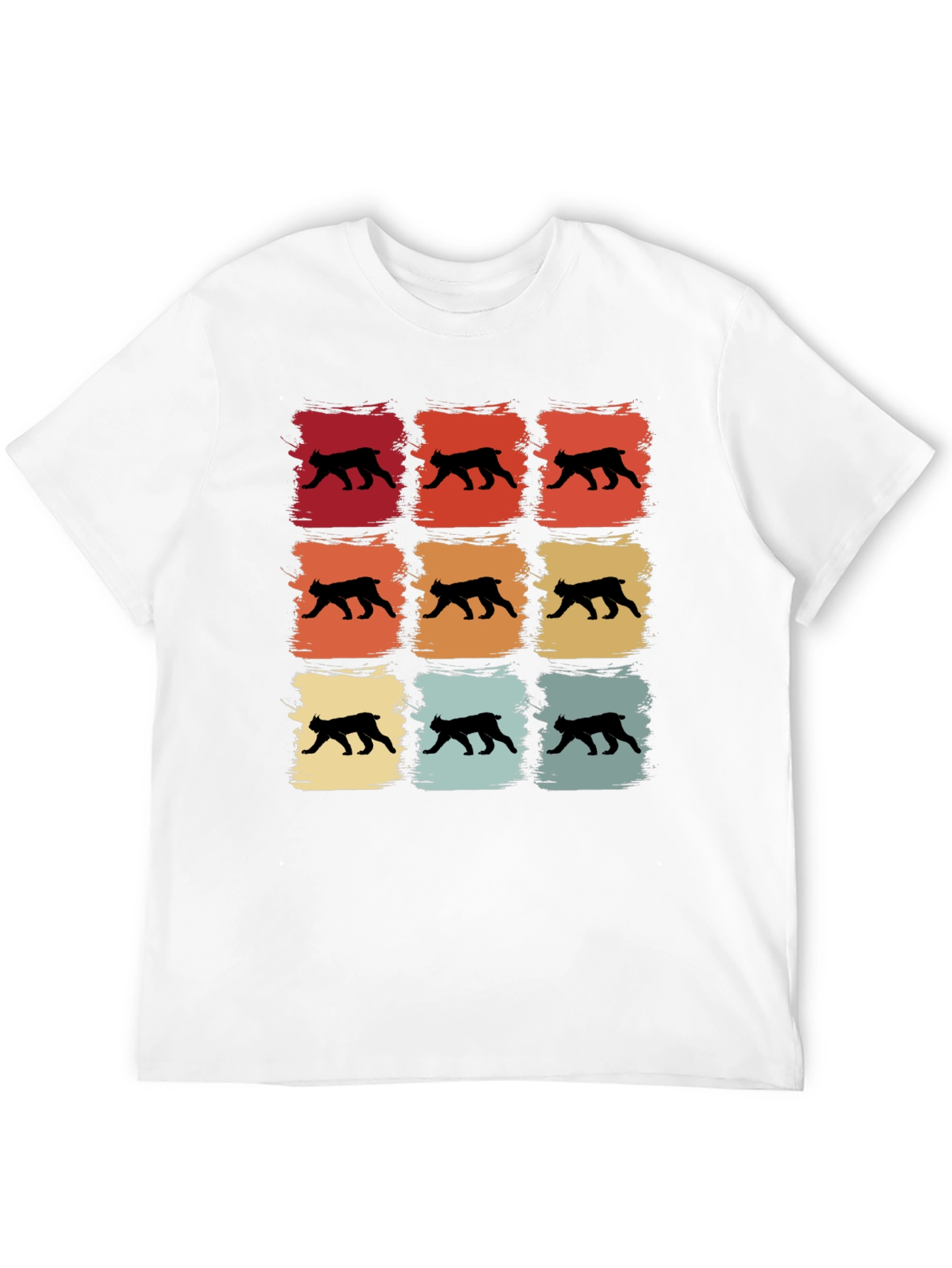 Retro Bobcat Silhouette Graphic T-Shirt
