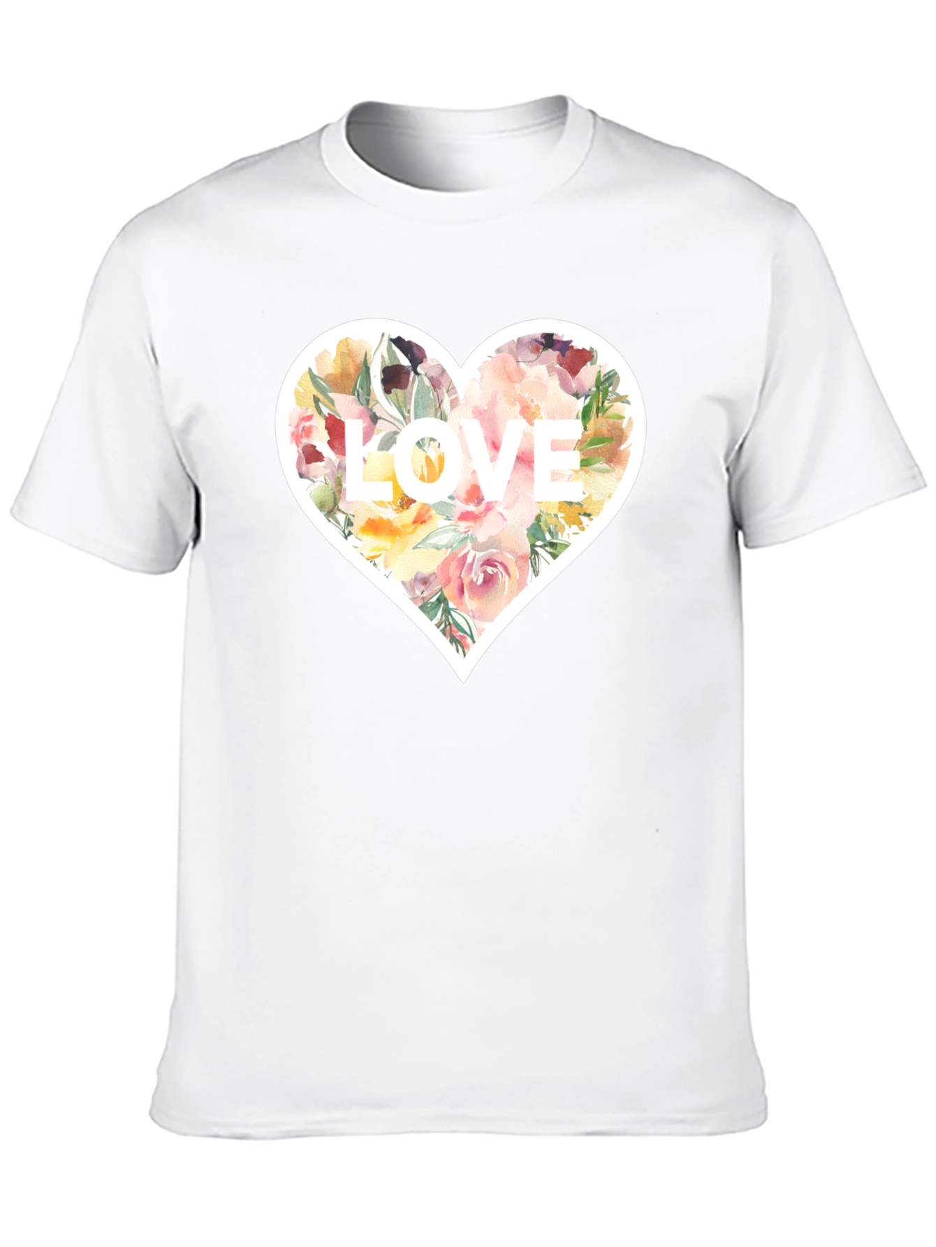 Floral Heart LOVE Graphic T-Shirt