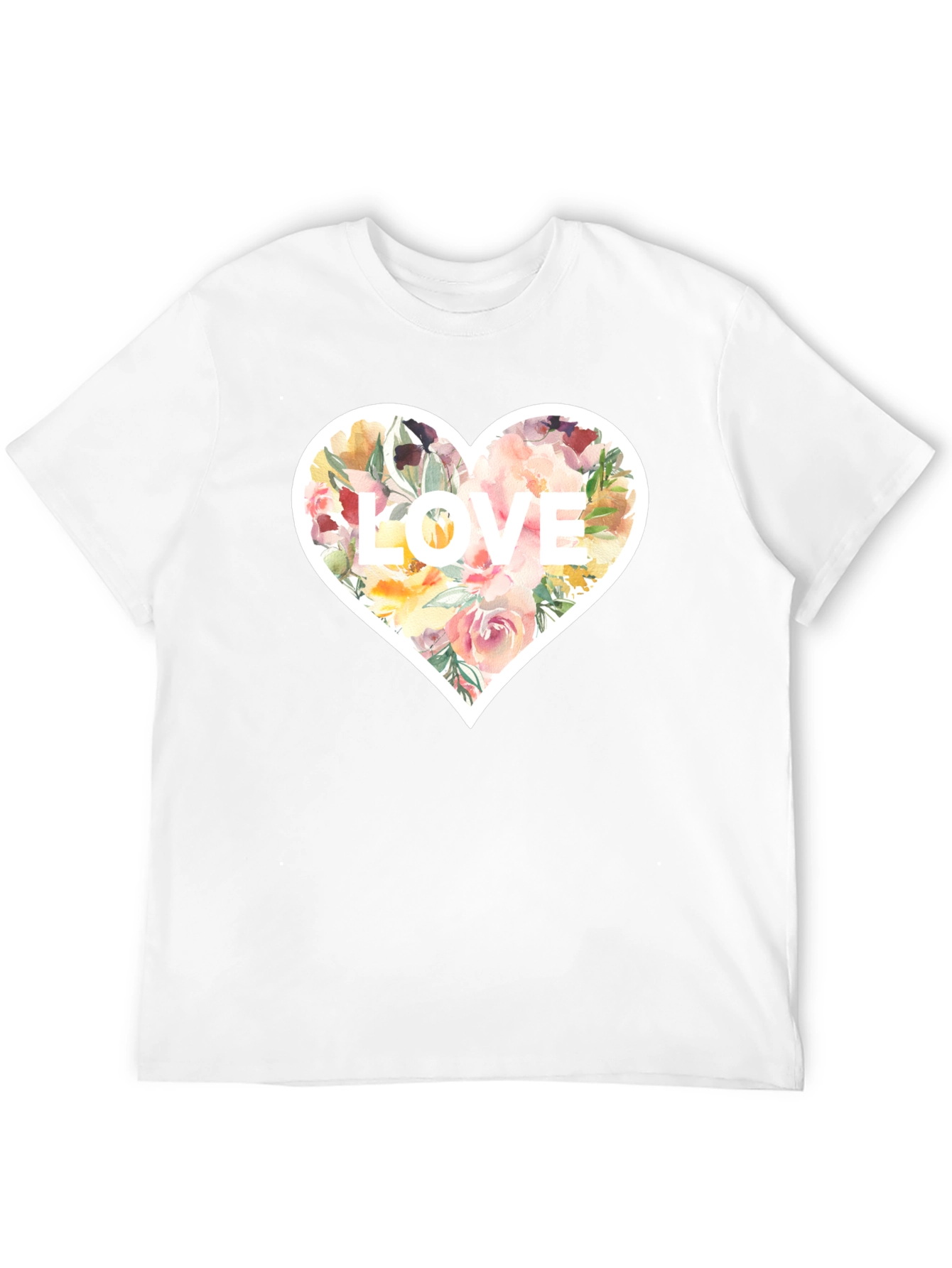 Floral Heart LOVE Graphic T-Shirt