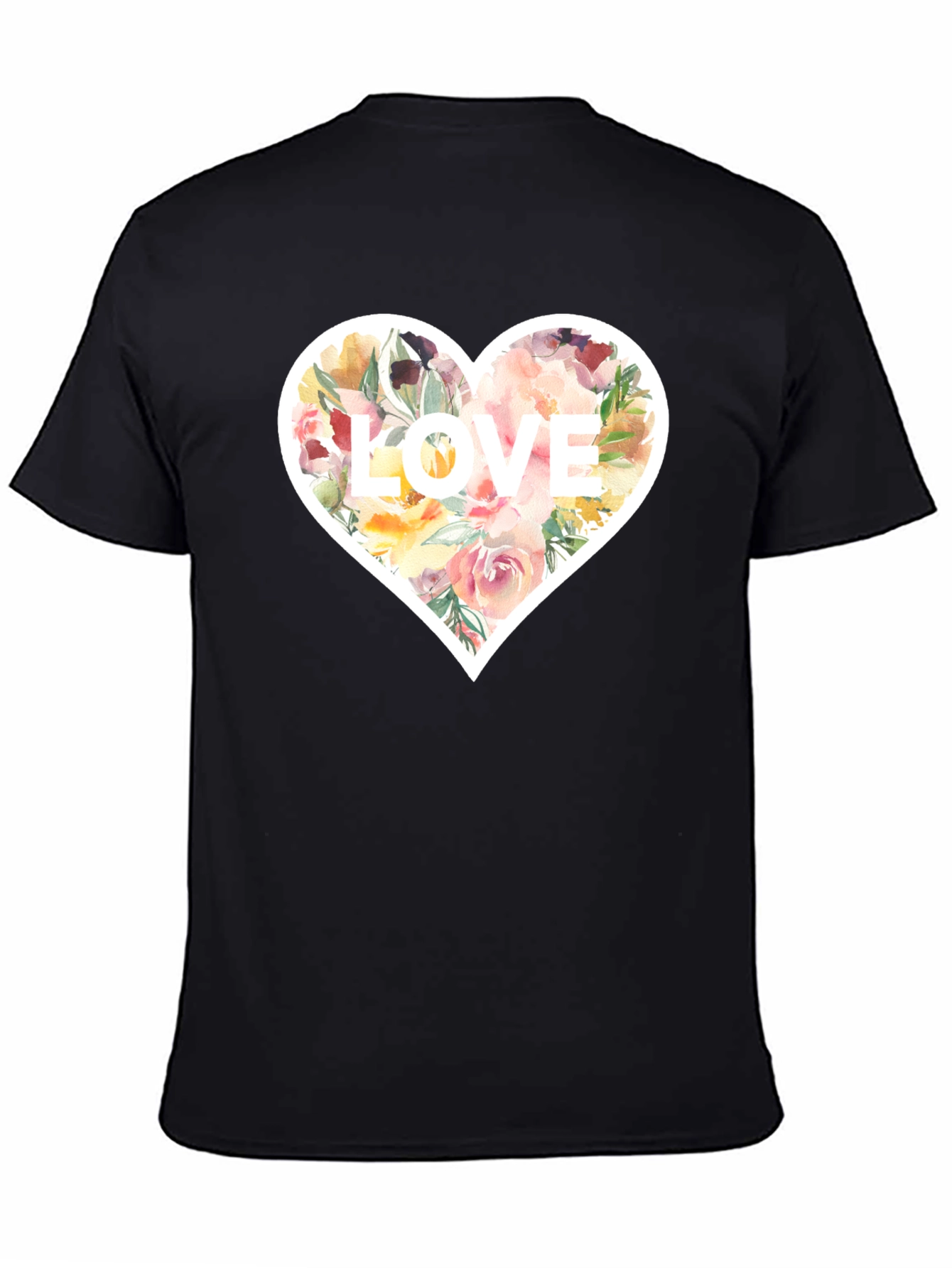 Floral Heart LOVE Graphic T-Shirt