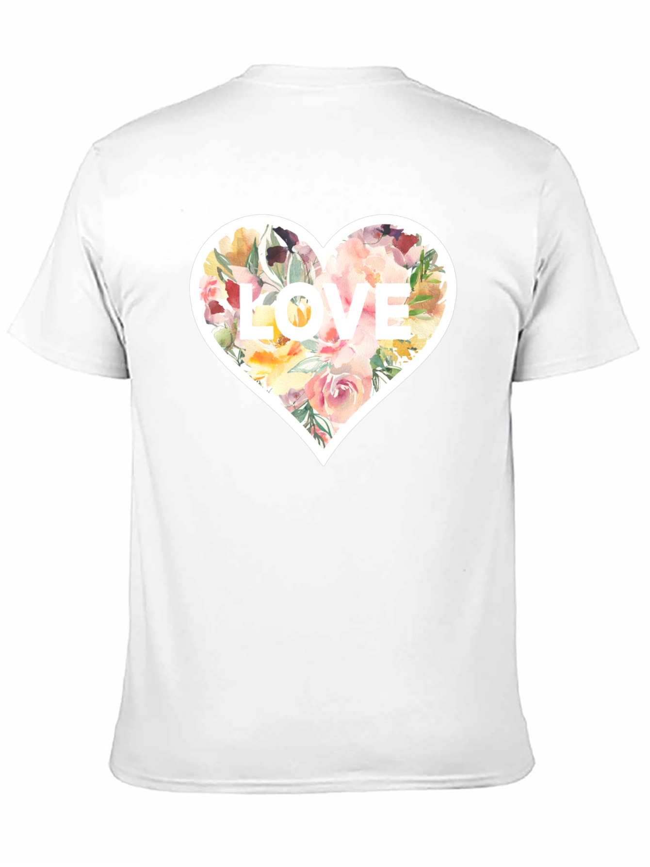 Floral Heart LOVE Graphic T-Shirt
