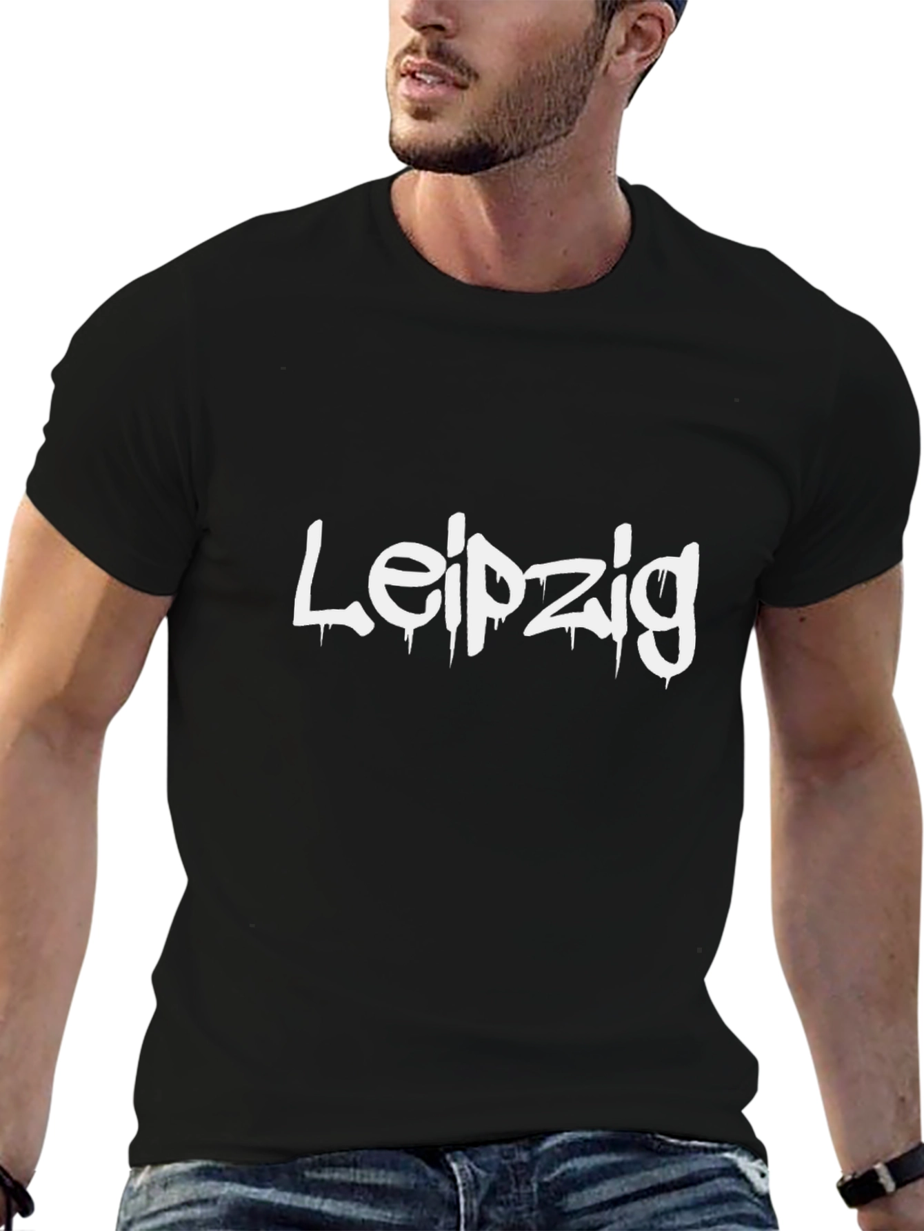 Leipzig Graphic Tee - Urban Style Black T-Shirt