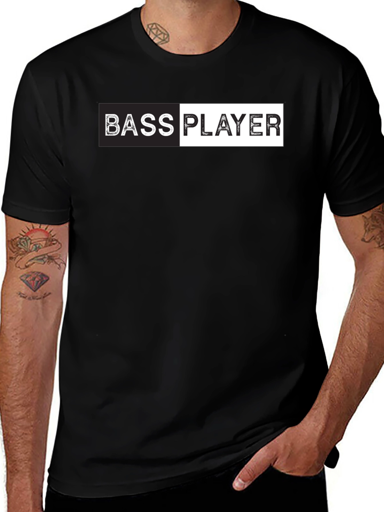 Bass Player Graphic Tee - Black