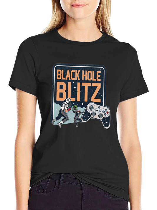 Black Hole Blitz T-Shirt: Football Gamer Style