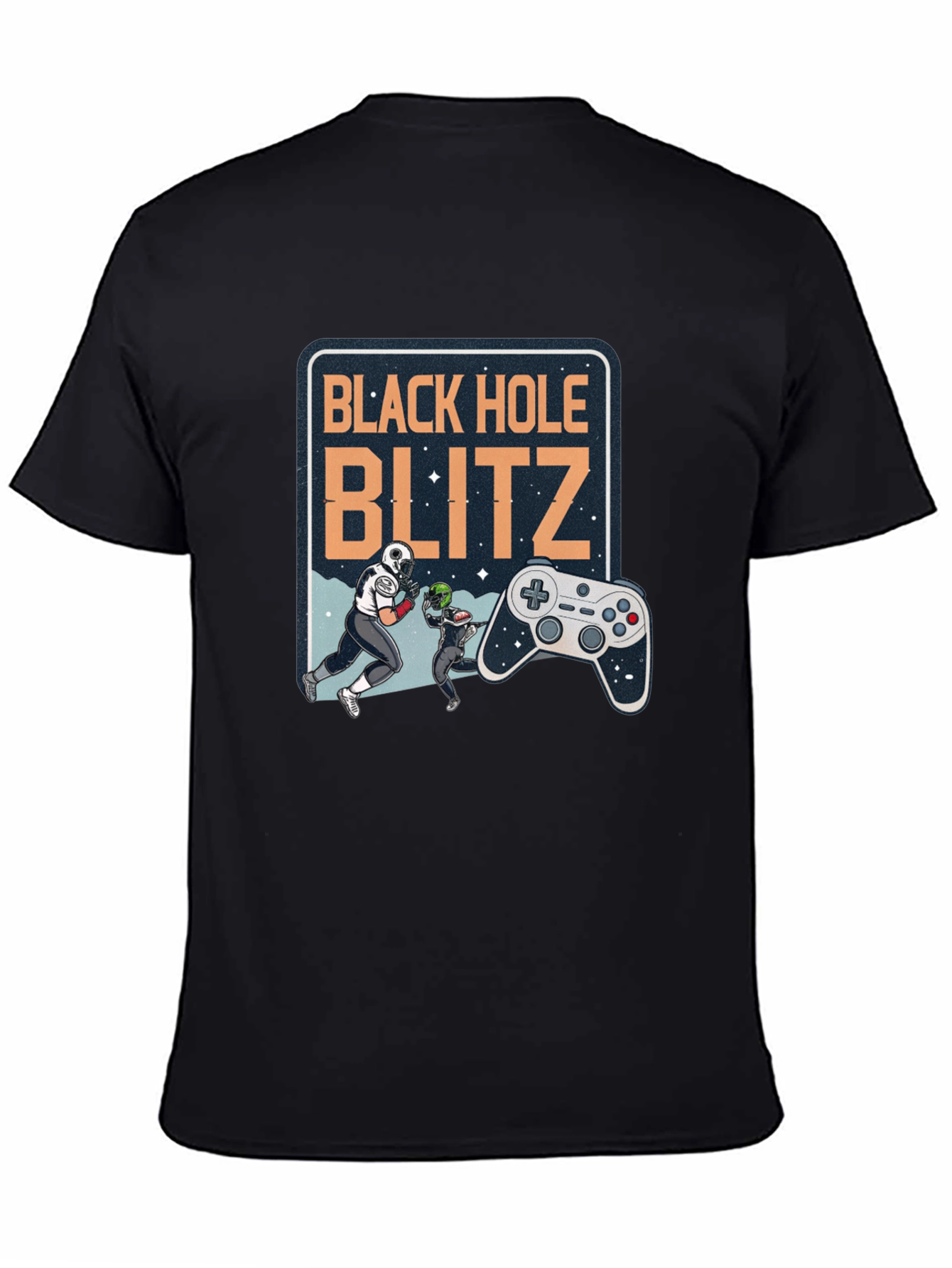 Black Hole Blitz T-Shirt: Football Gamer Style