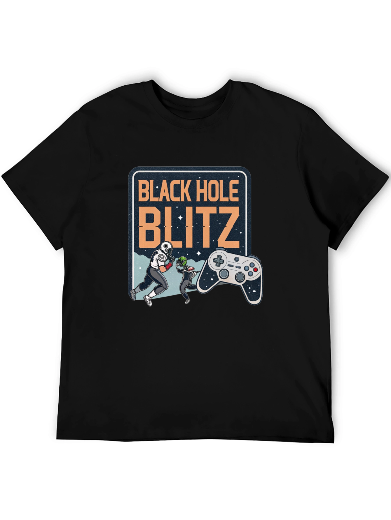 Black Hole Blitz T-Shirt: Football Gamer Style