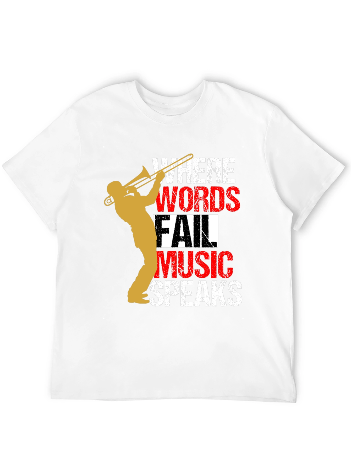 Music Speaks Mens T-Shirt - Trombone Player Tee