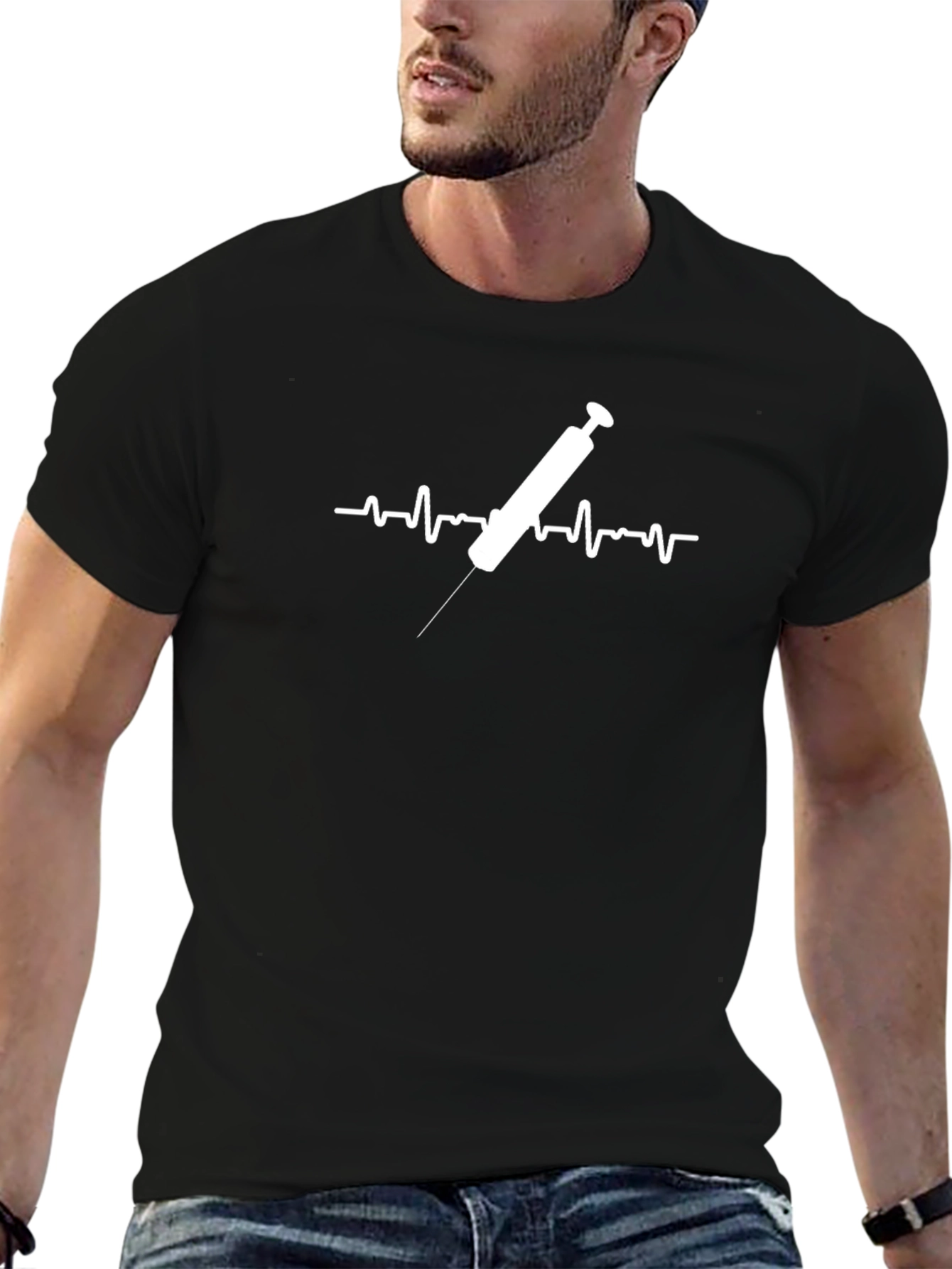 Vaccination Pulse T-Shirt - Modern Medical Graphic Tee