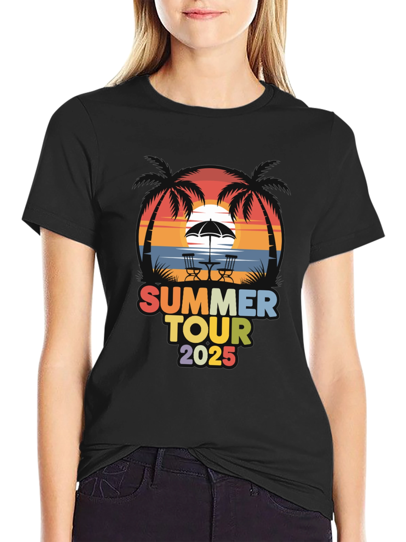 Summer Tour 2025 Black Graphic Tee