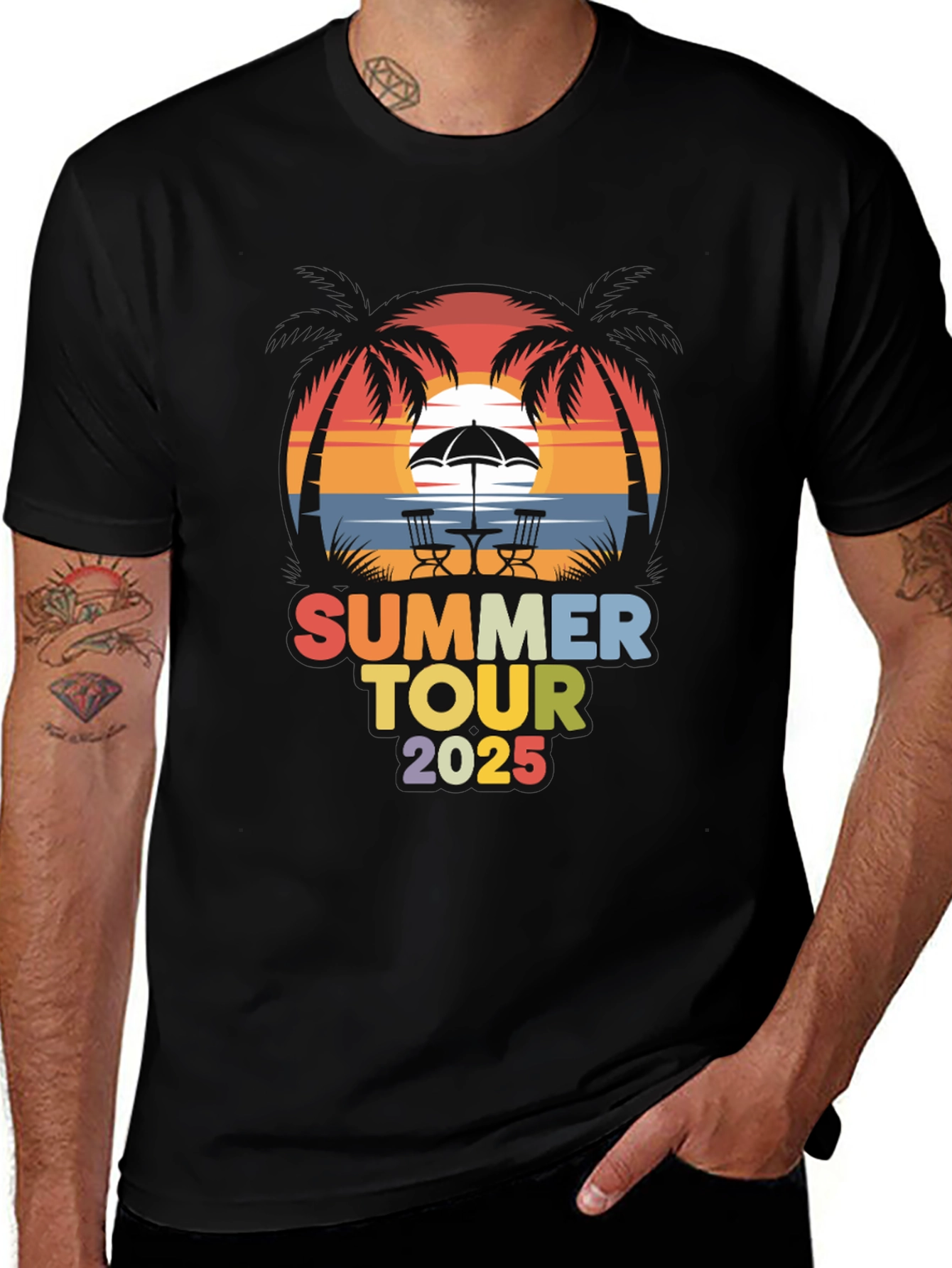Summer Tour 2025 Black Graphic Tee
