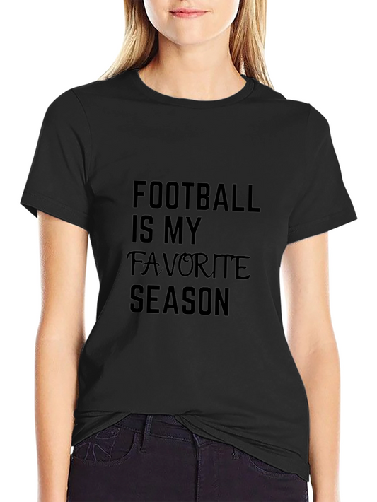 Football Is My Favorite Season Black T-Shirt
