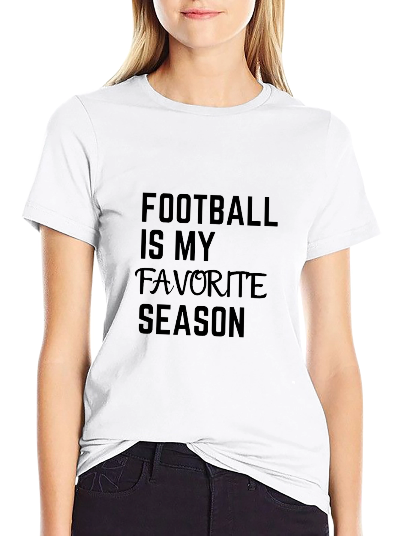 Football Is My Favorite Season Black T-Shirt