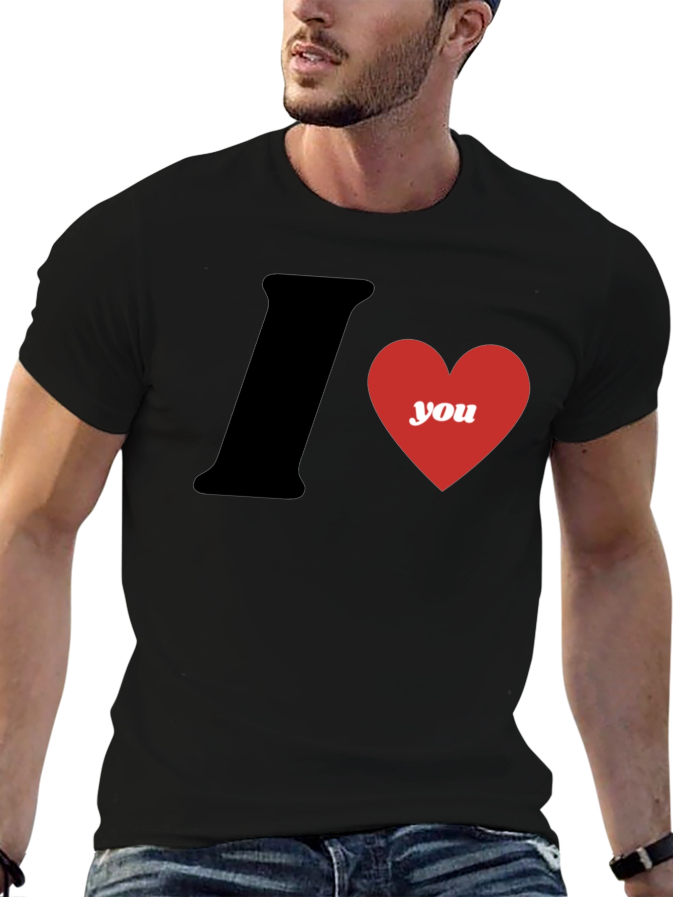 I Heart You Graphic T-Shirt - Black