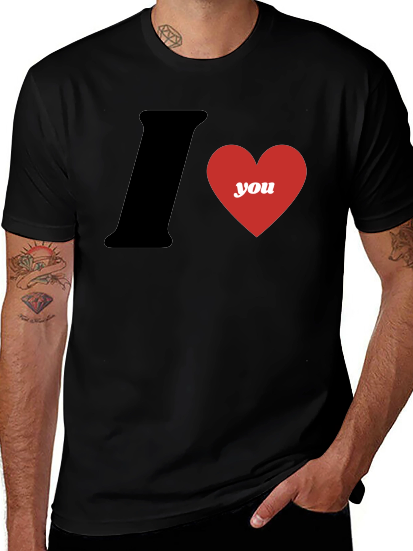I Heart You Graphic T-Shirt - Black
