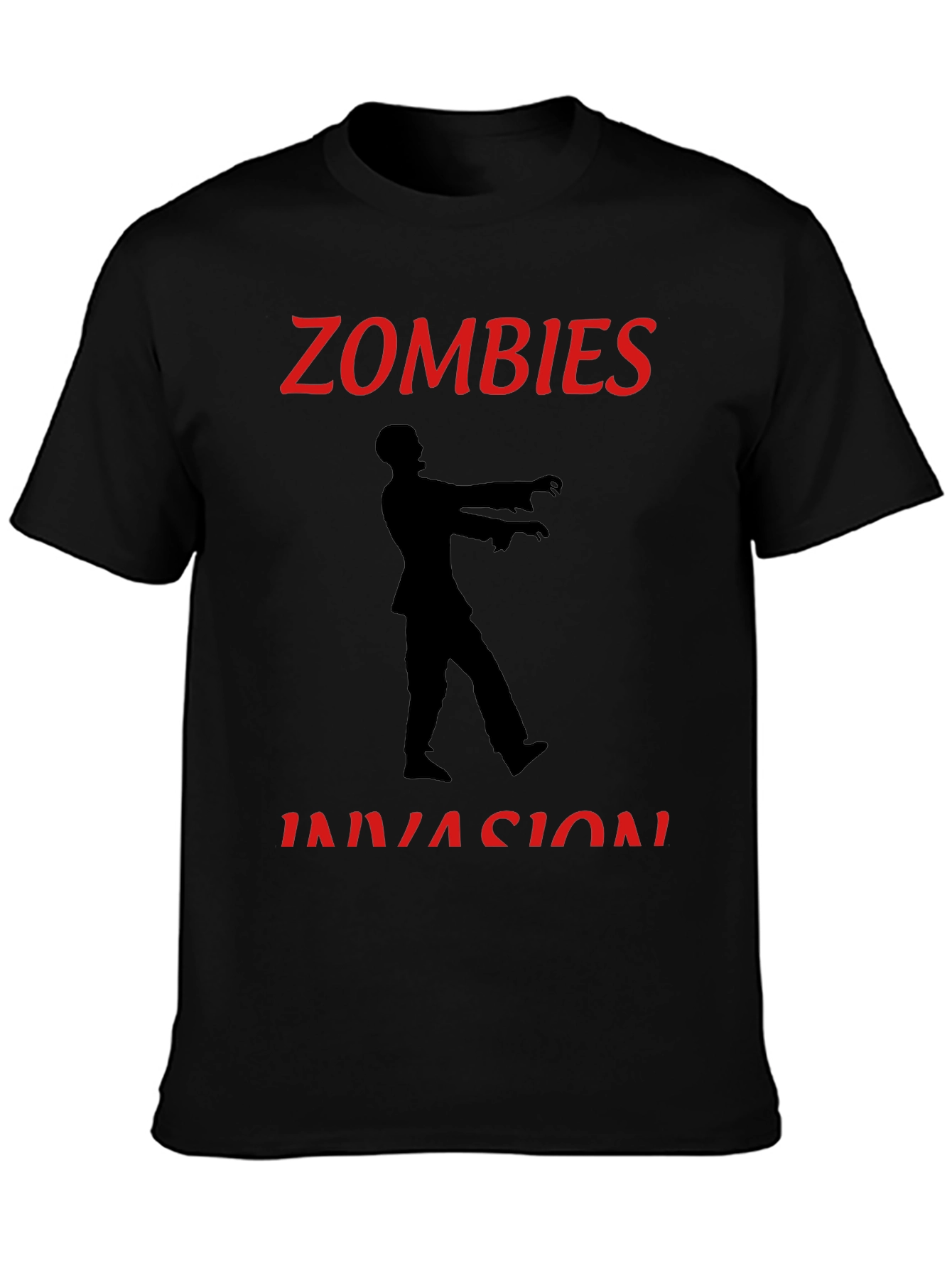 Zombie Invasion Graphic Tee - Black Crew Neck