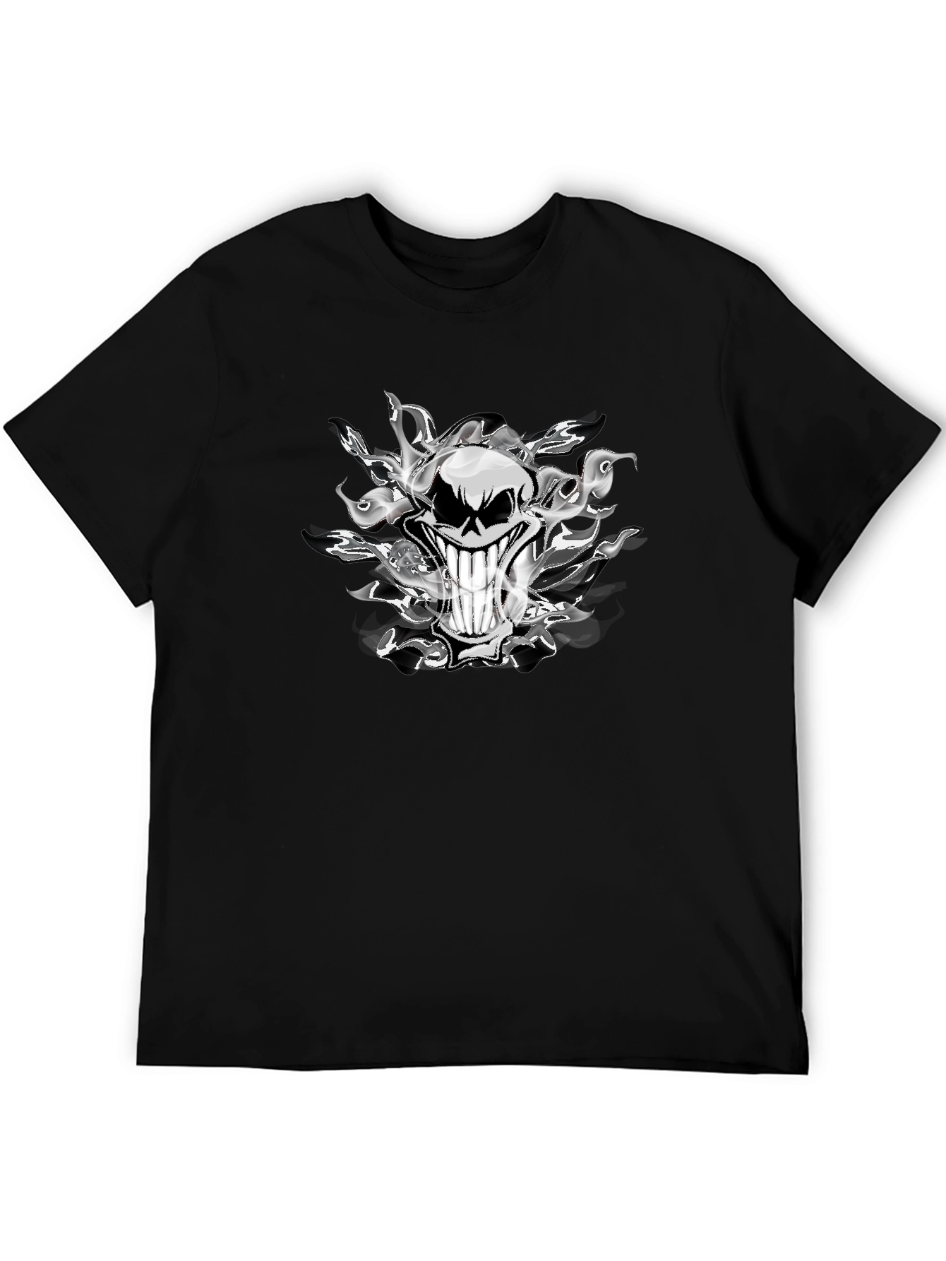 Smoked Skull Graphic Tee - Mens Black T-Shirt