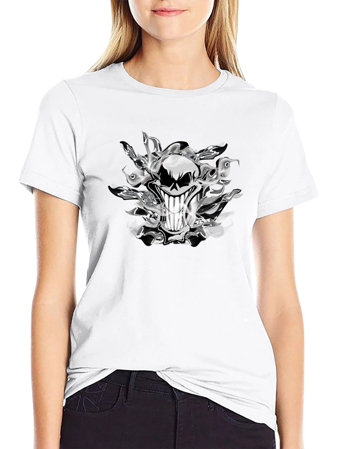 Smoked Skull Graphic Tee - Mens Black T-Shirt