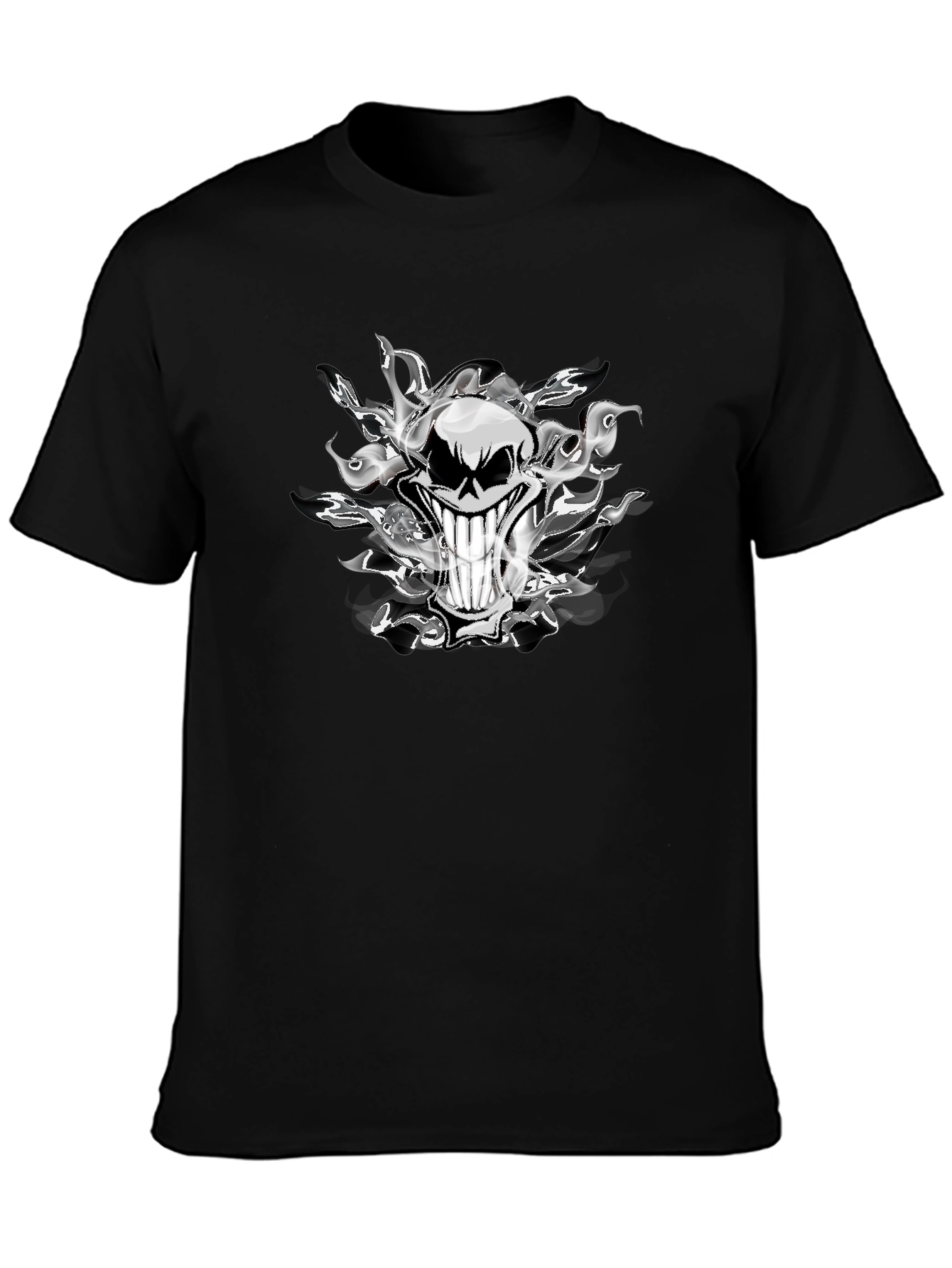 Smoked Skull Graphic Tee - Mens Black T-Shirt