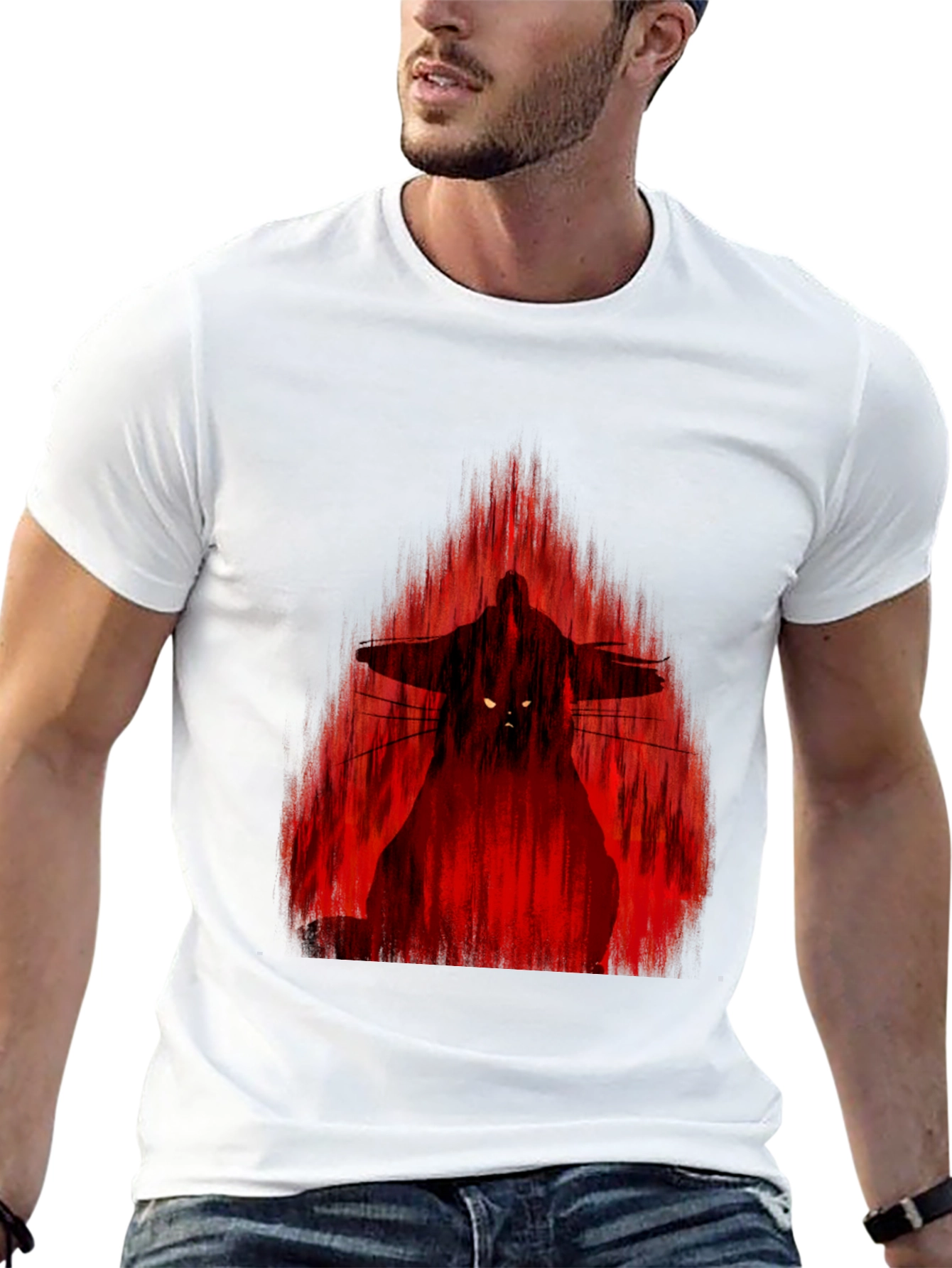 Samurai Warrior Graphic Print Black T-Shirt