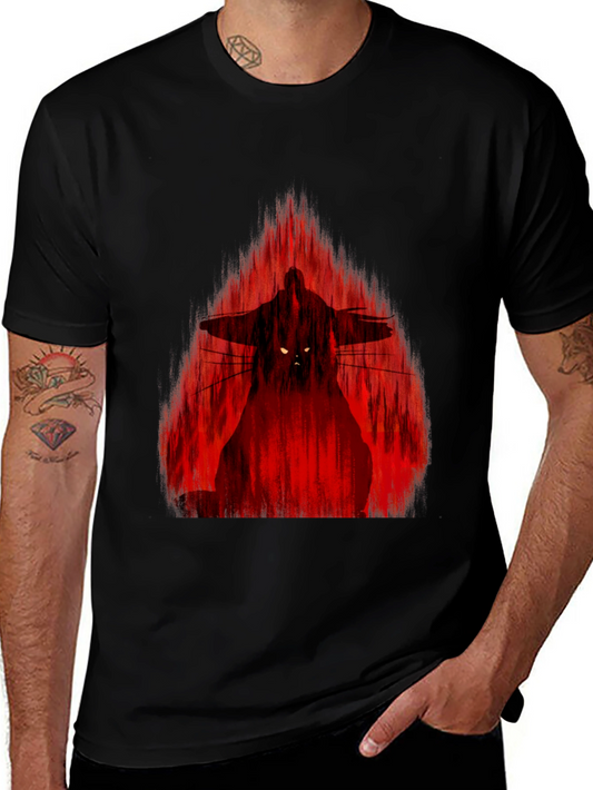 Samurai Warrior Graphic Print Black T-Shirt