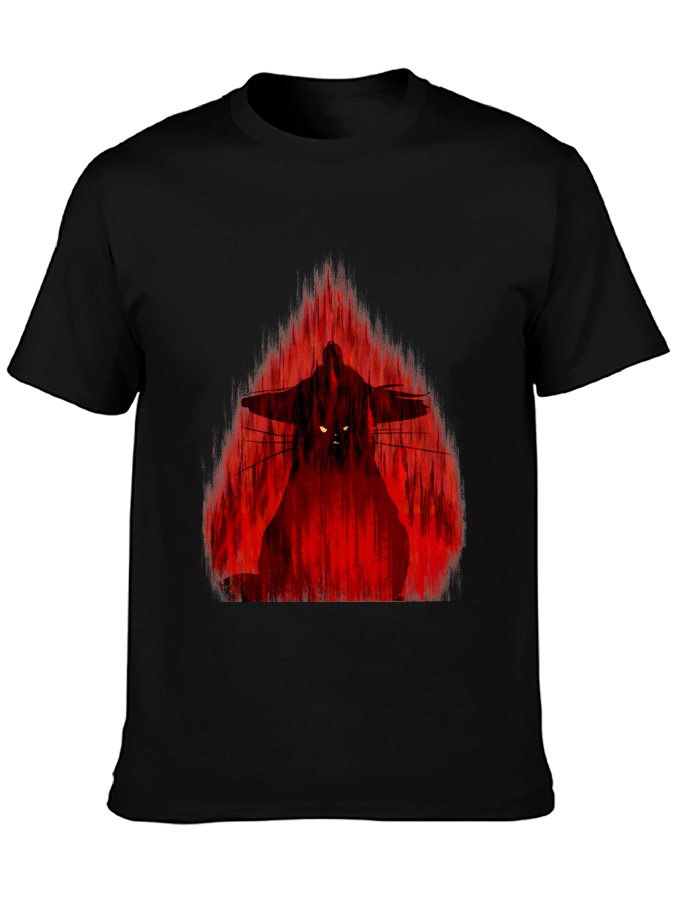 Samurai Warrior Graphic Print Black T-Shirt