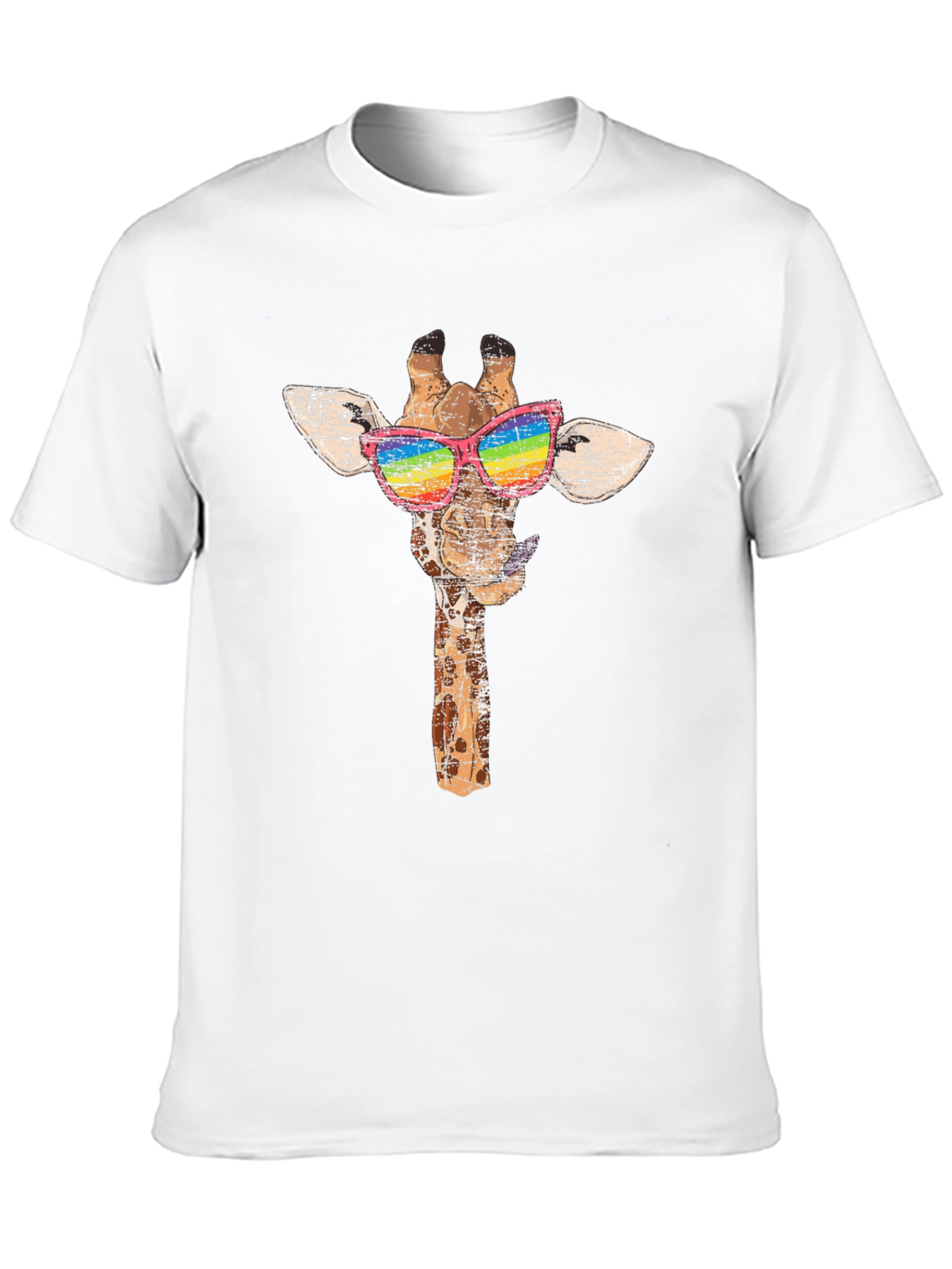 Giraffe Rainbow Sunglasses Graphic Tee