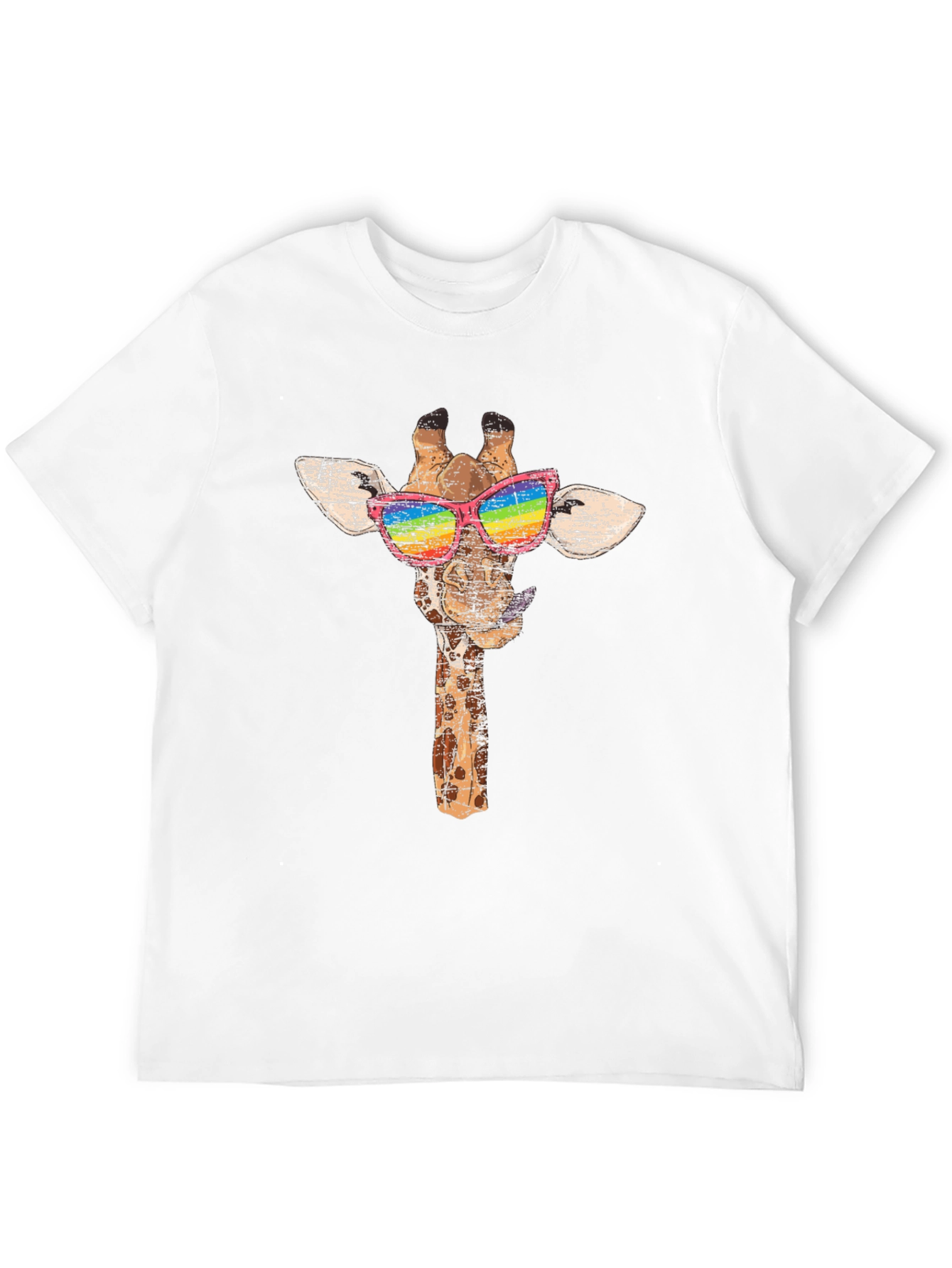 Giraffe Rainbow Sunglasses Graphic Tee