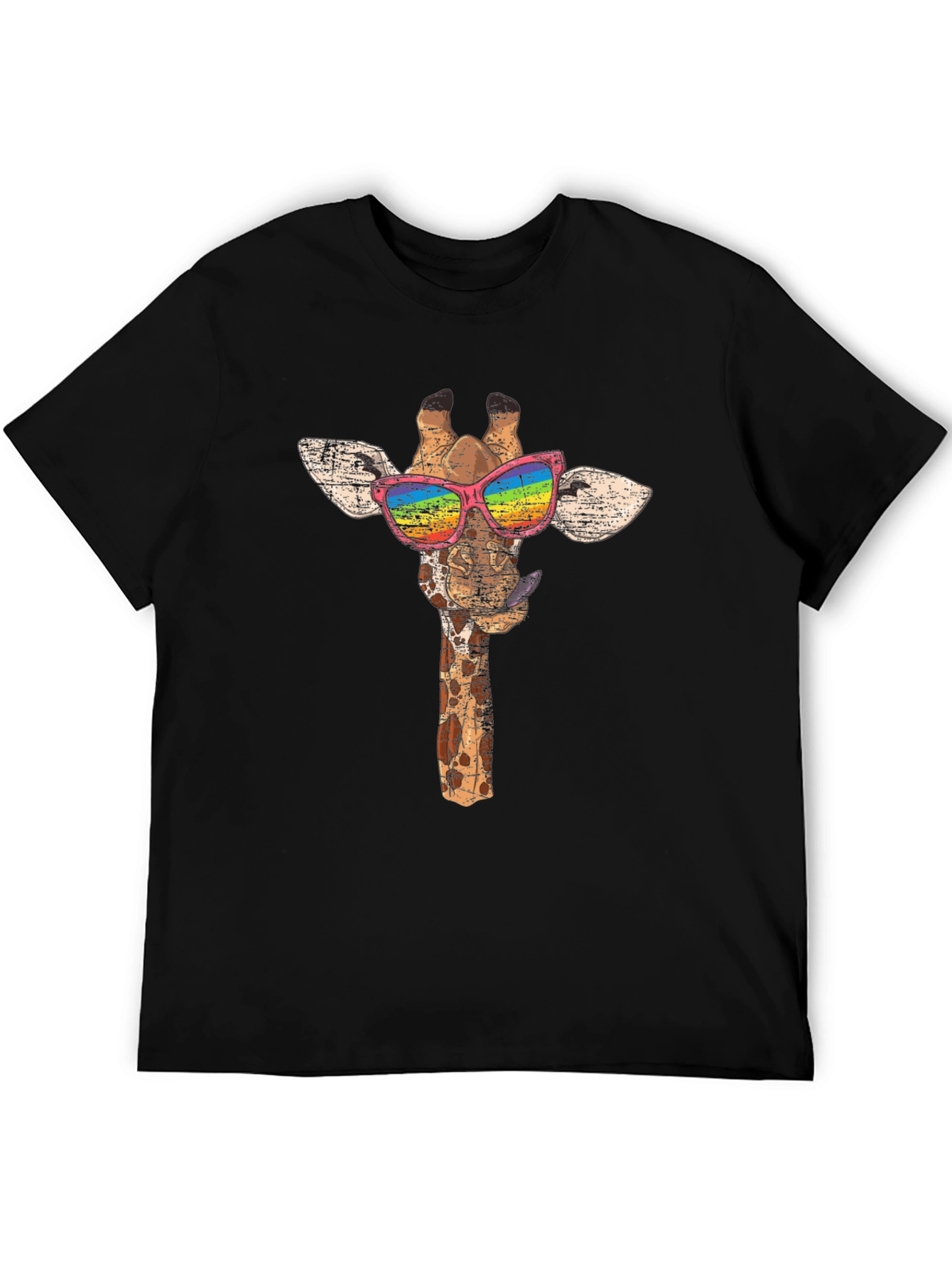 Giraffe Rainbow Sunglasses Graphic Tee