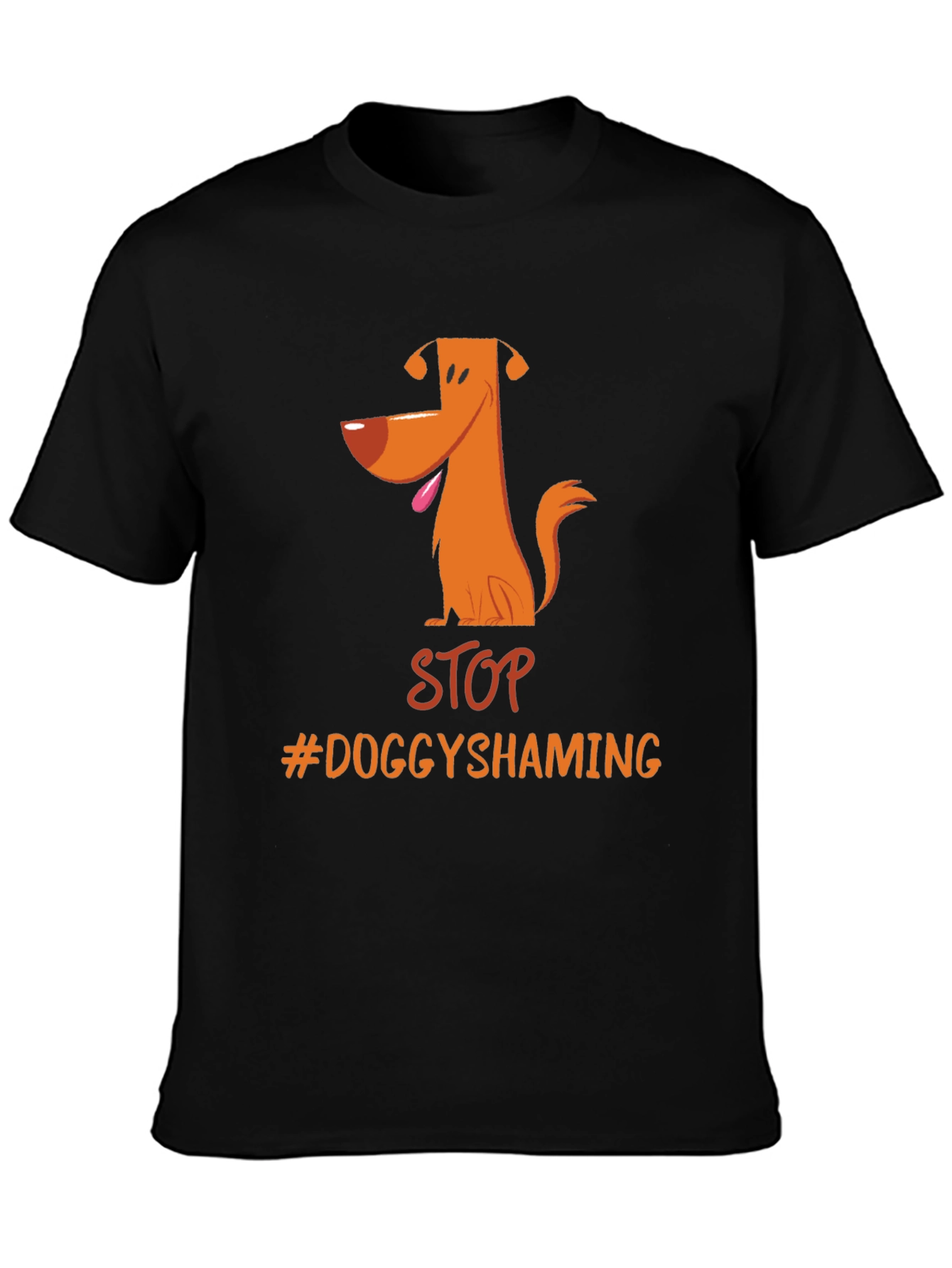 Stop Doggy Shaming T-Shirt - Black Cotton