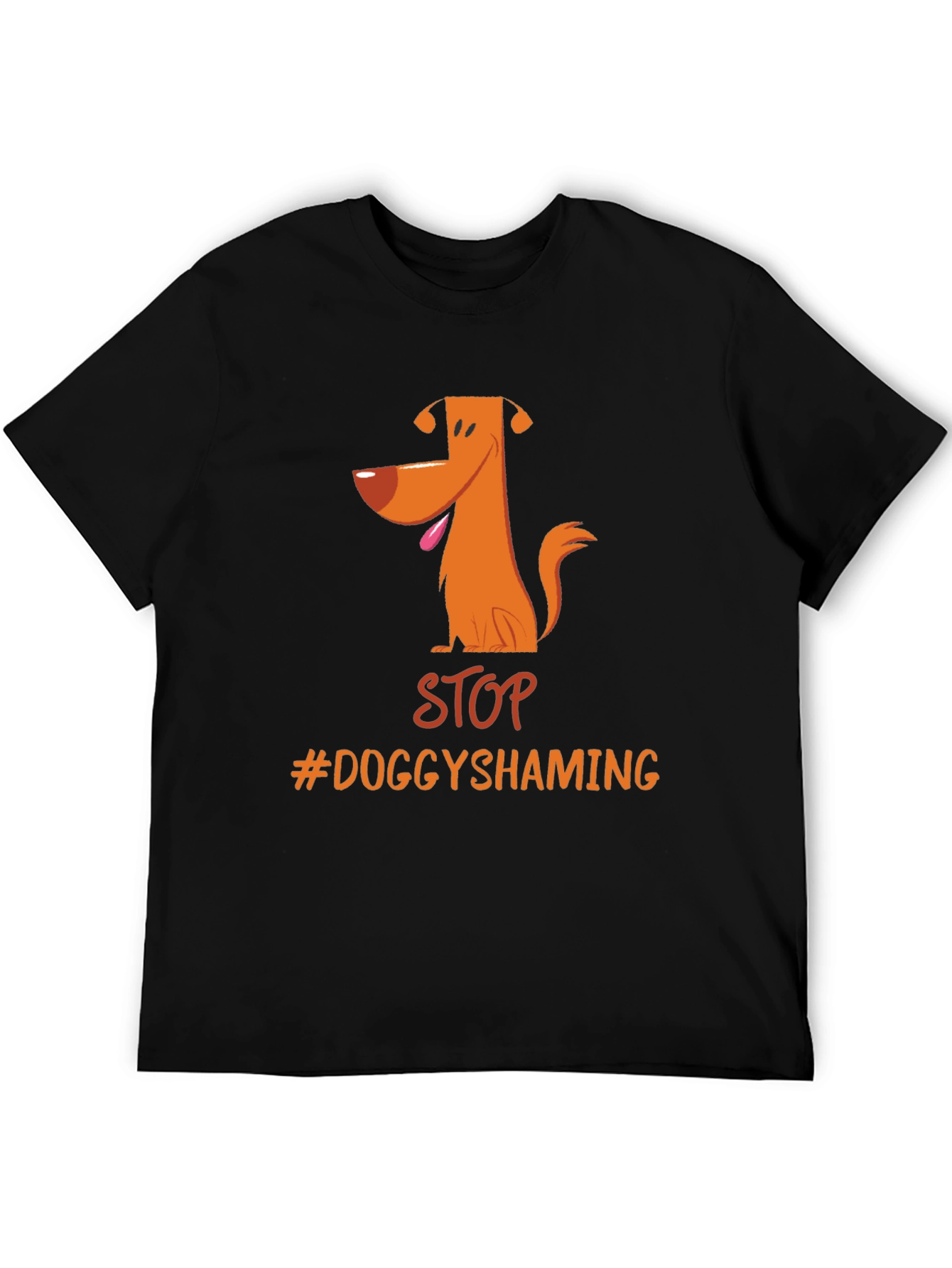 Stop Doggy Shaming T-Shirt - Black Cotton