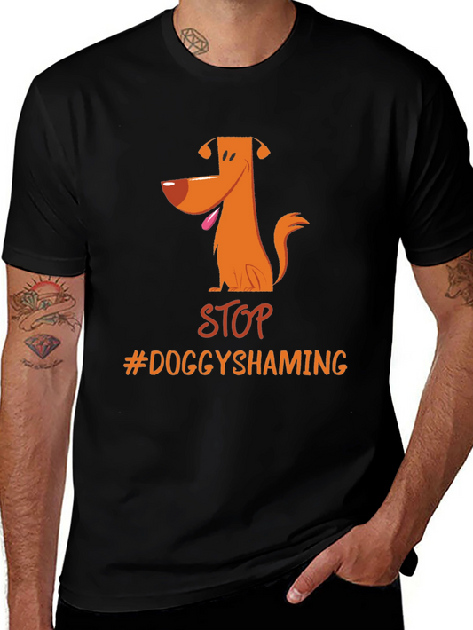 Stop Doggy Shaming T-Shirt - Black Cotton