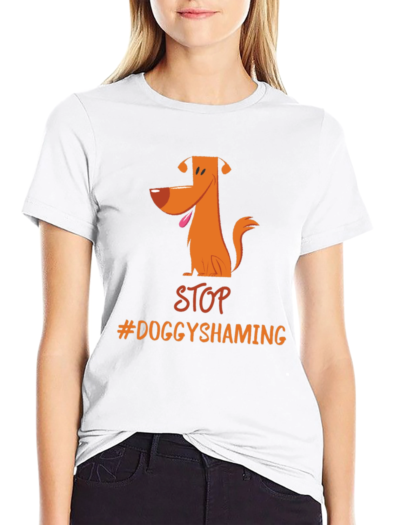 Stop Doggy Shaming T-Shirt - Black Cotton