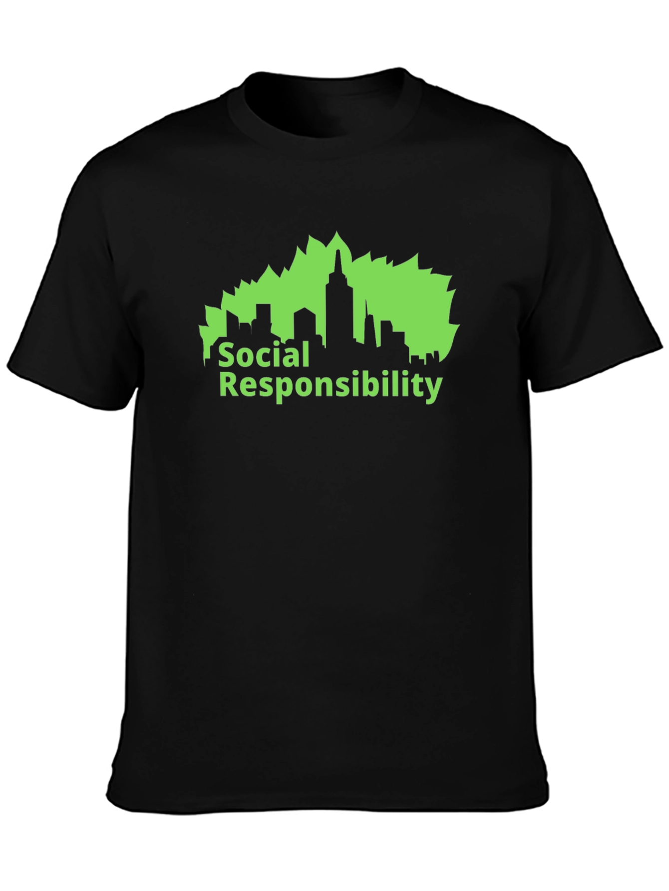 Social Responsibility Graphic Tee - Black Cotton Blend