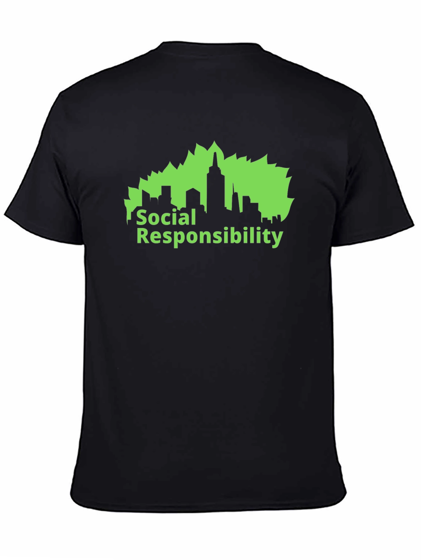 Social Responsibility Graphic Tee - Black Cotton Blend