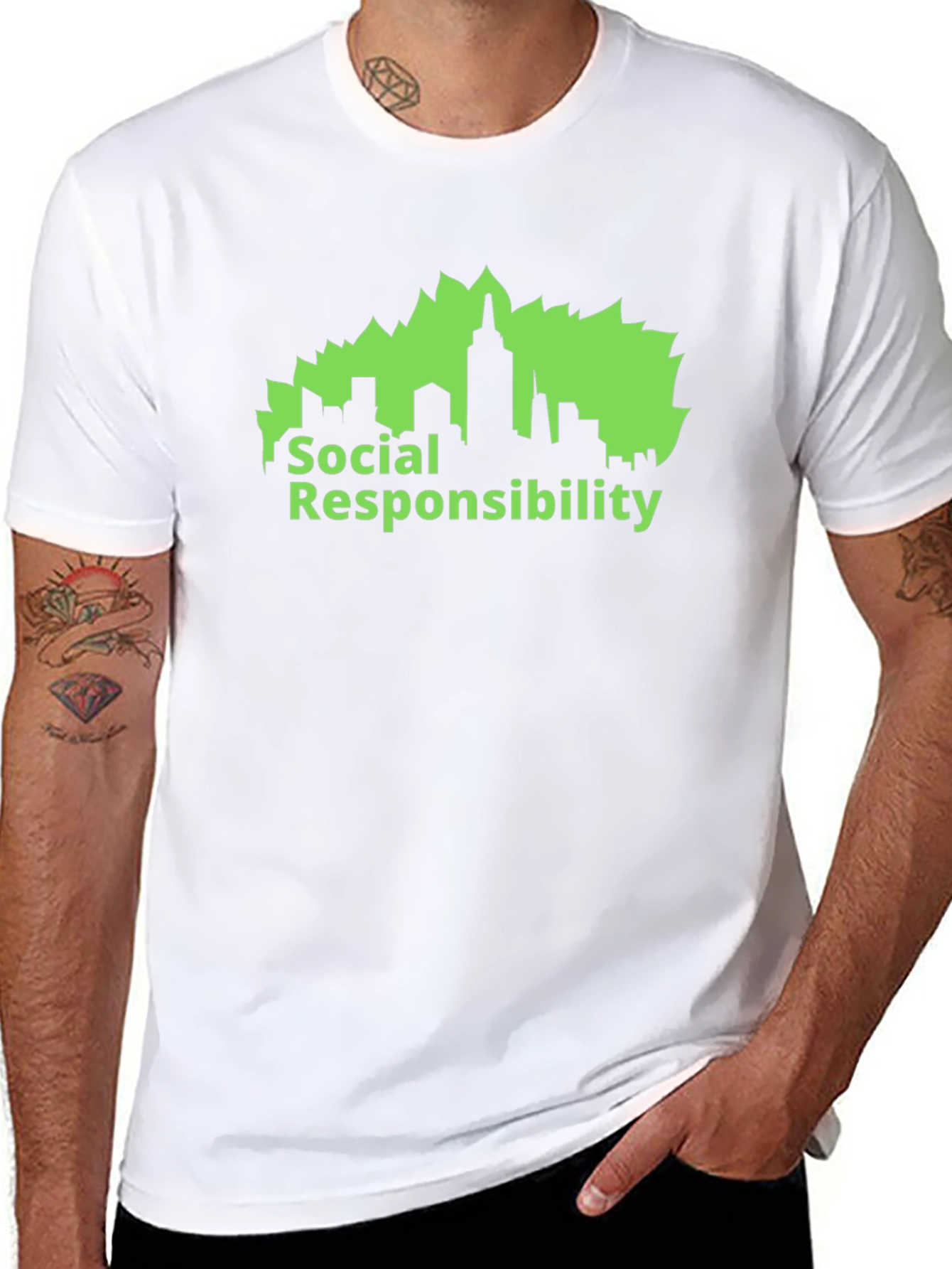 Social Responsibility Graphic Tee - Black Cotton Blend
