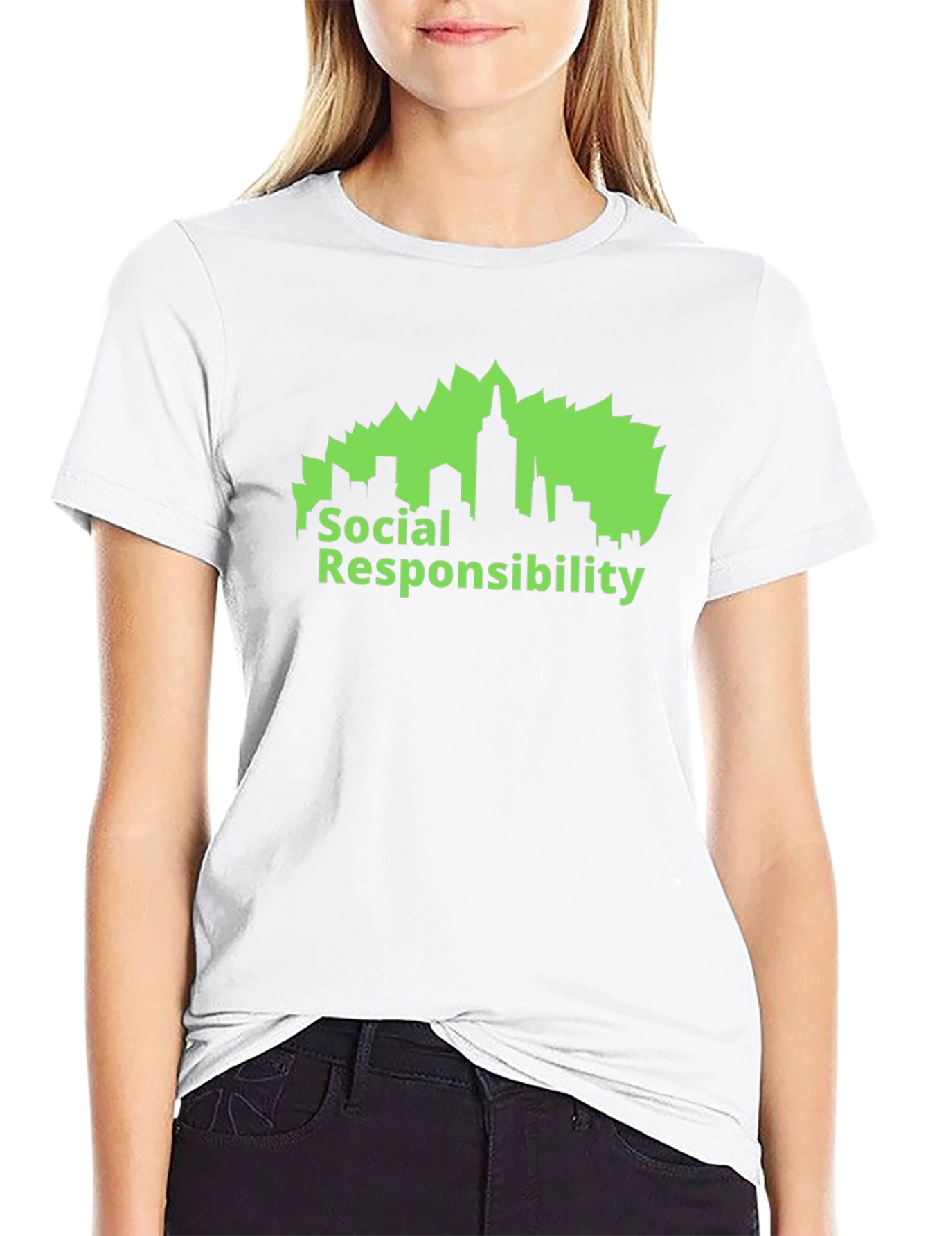 Social Responsibility Graphic Tee - Black Cotton Blend