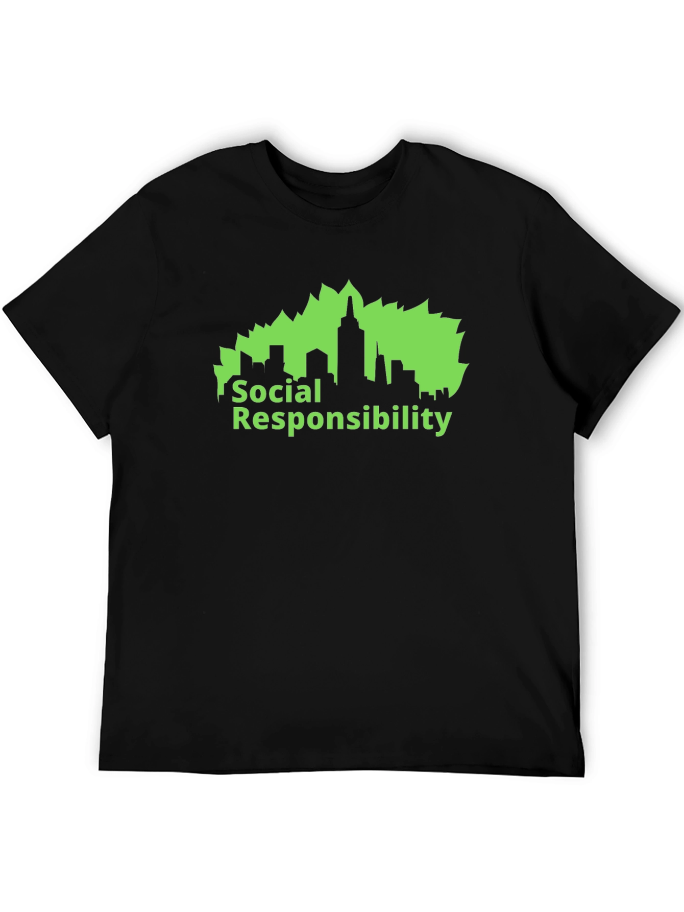Social Responsibility Graphic Tee - Black Cotton Blend