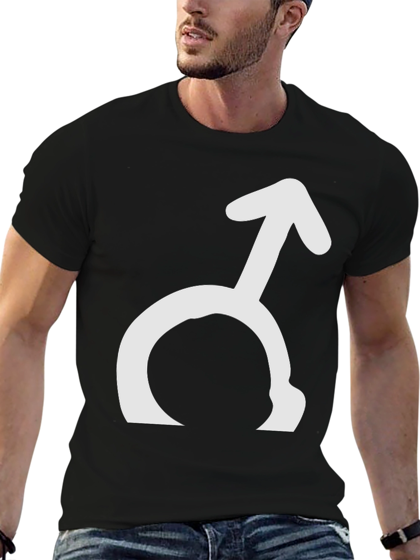Mars Symbol Graphic Tee - Black Cotton T-Shirt