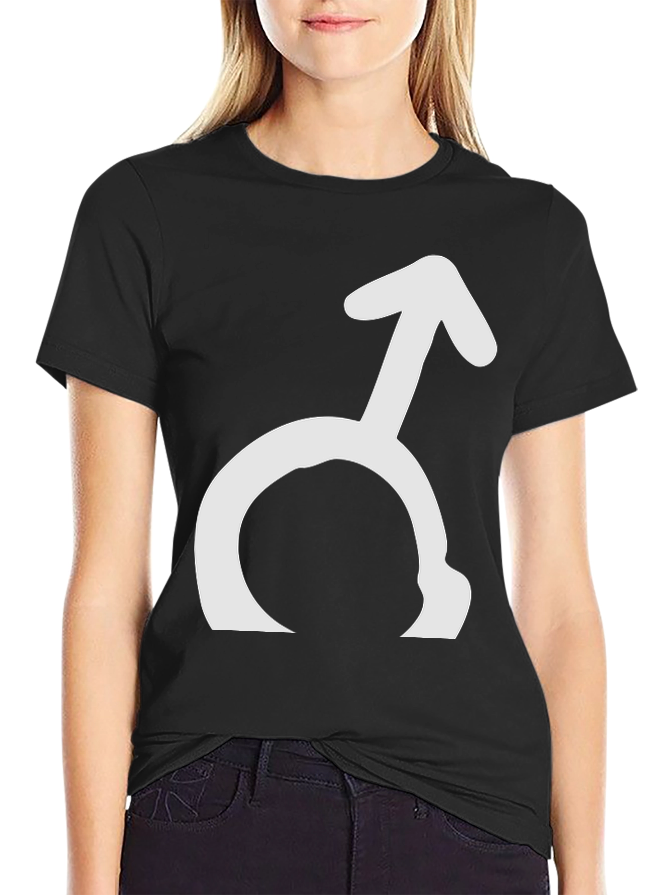 Mars Symbol Graphic Tee - Black Cotton T-Shirt