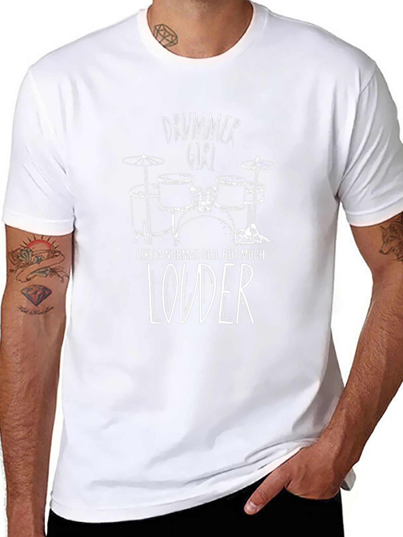 Drummer Girl T-Shirt - Loud Music Tee